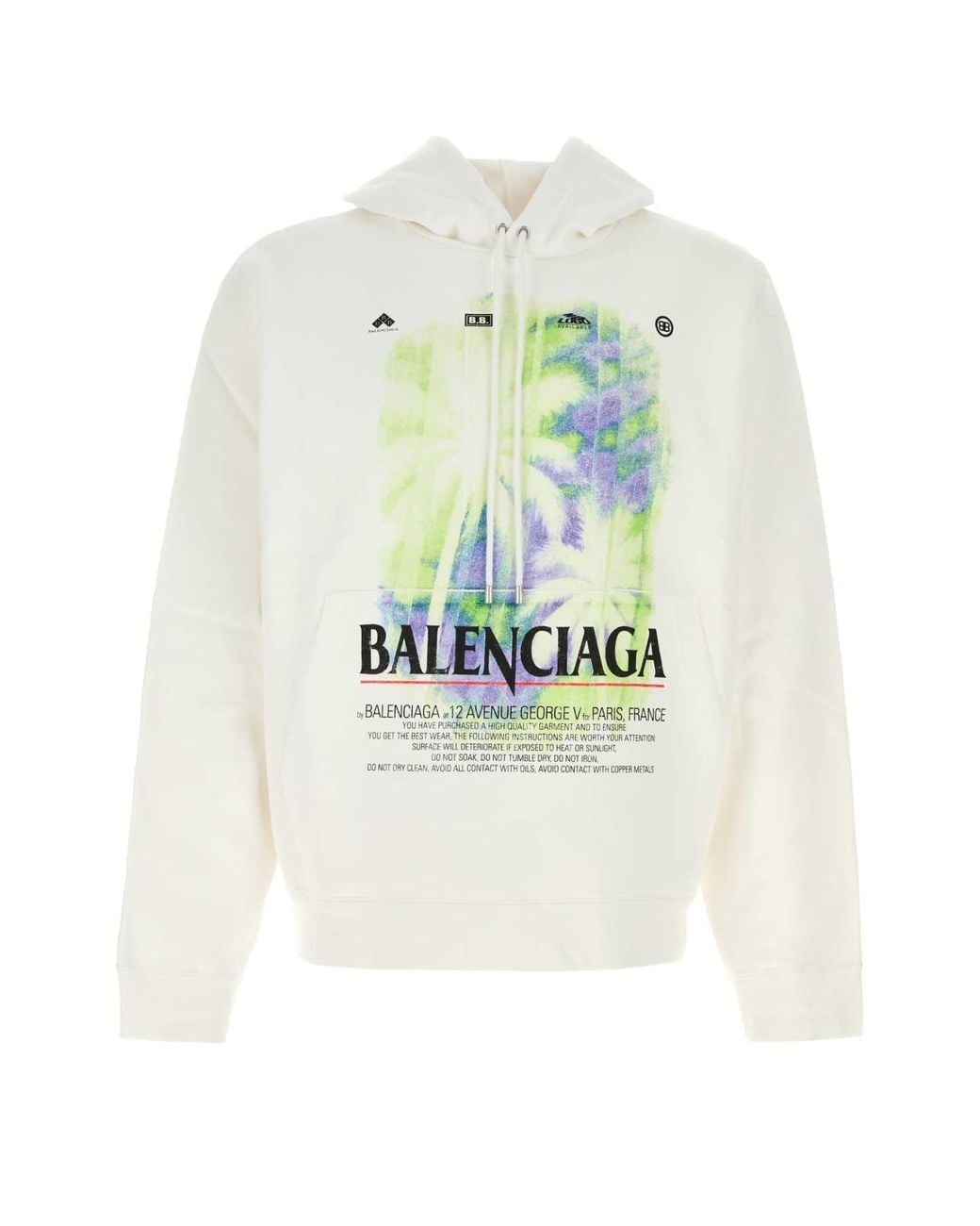 Balenciaga White Cotton Oversize Sweatshirt for men