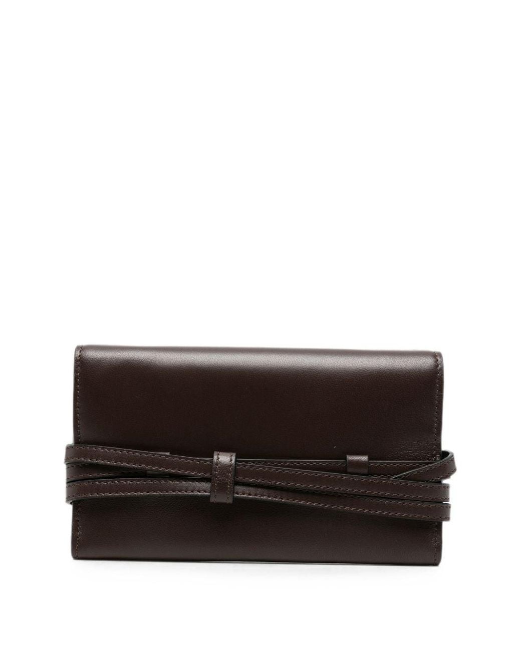 Moschino Brown Tie Me Leather Wallet