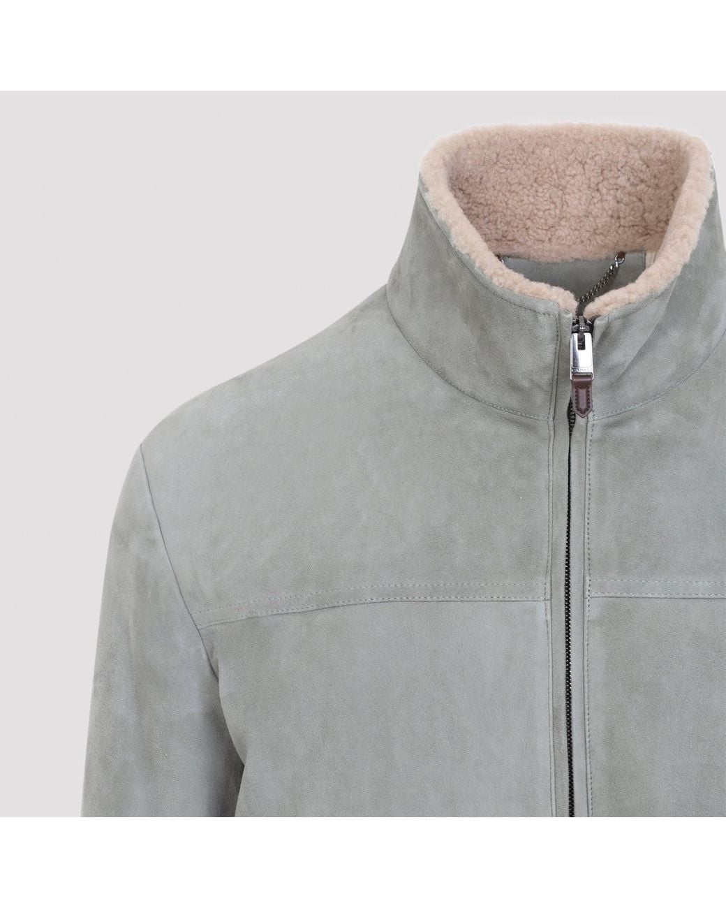 Canali Gray Bomber Jacket for men