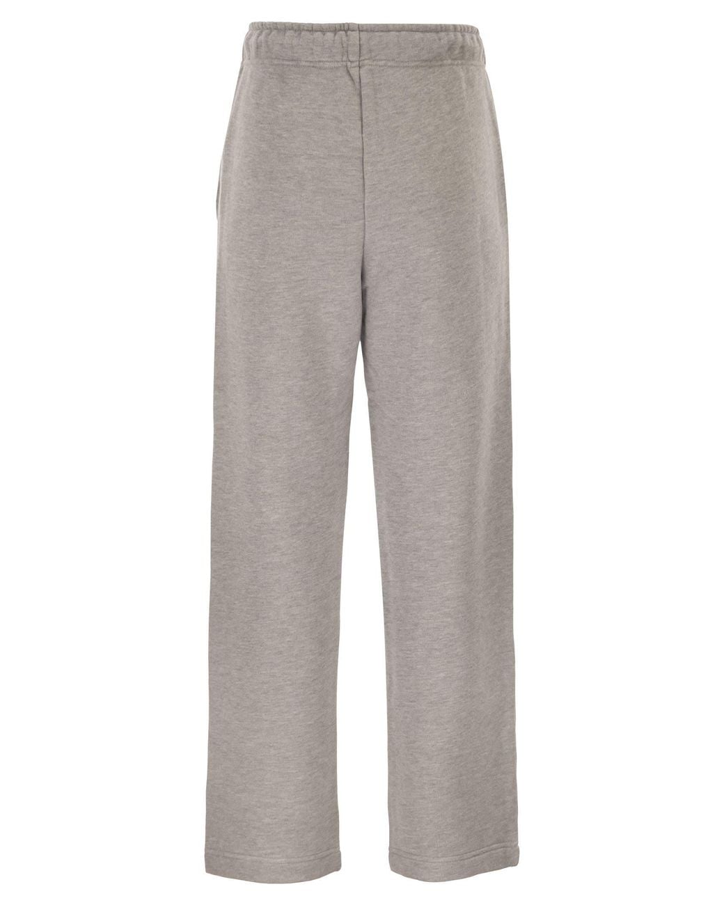 Autry Gray Melange Cotton Joggers With Logo