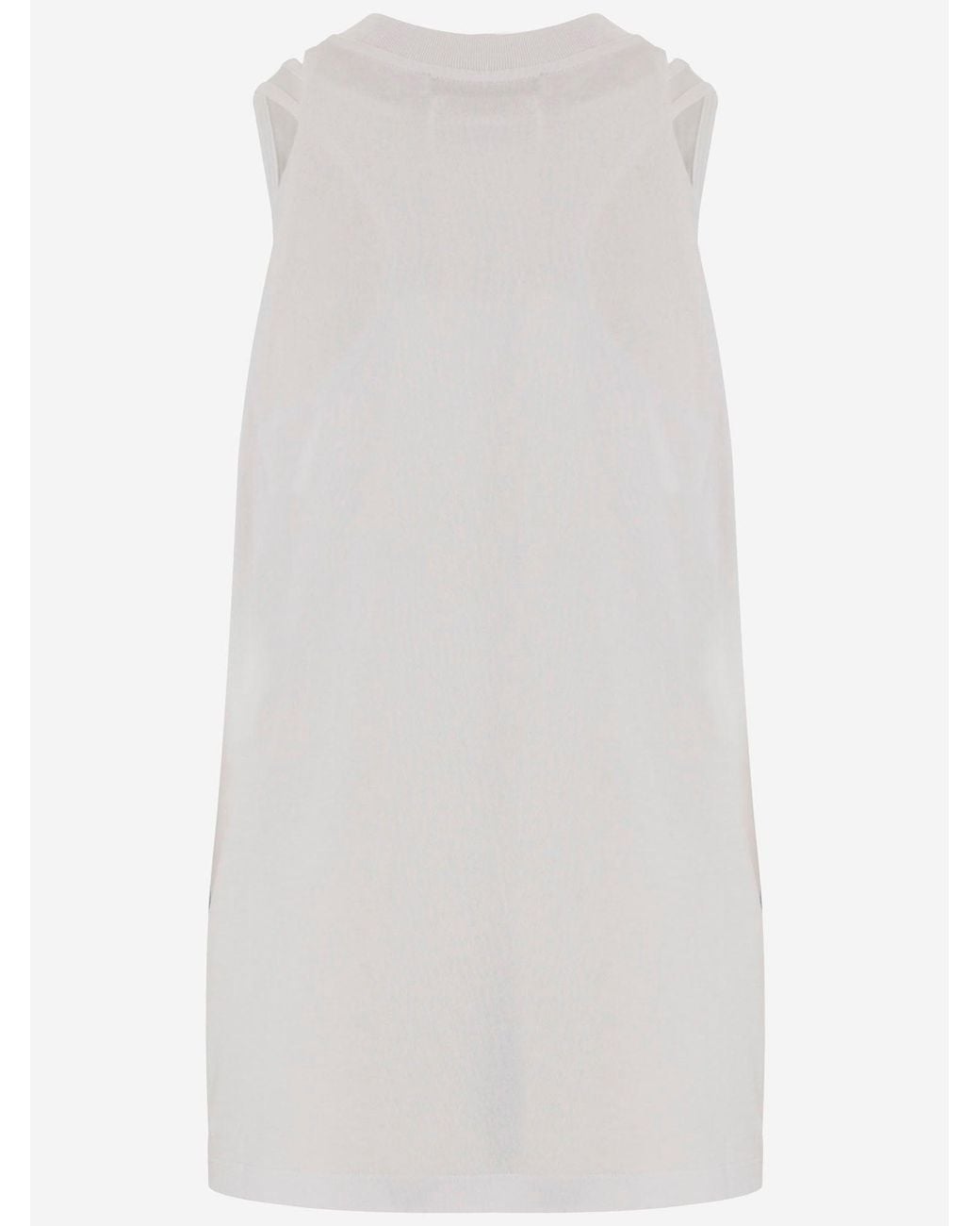 DARKPARK White Cotton Tank Top With Fitted Underlay