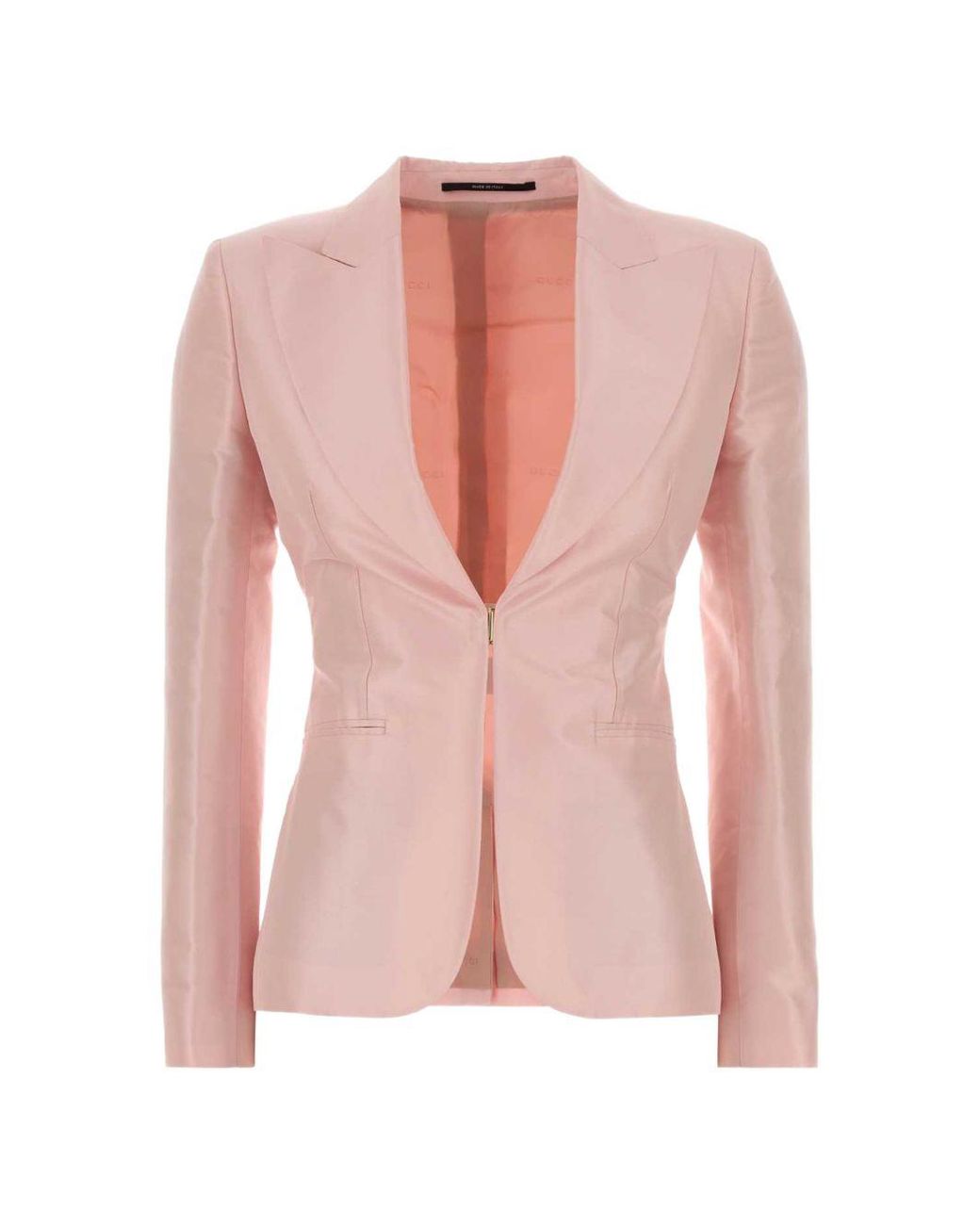 Gucci Pink Solid Shawl Lapel Blazer