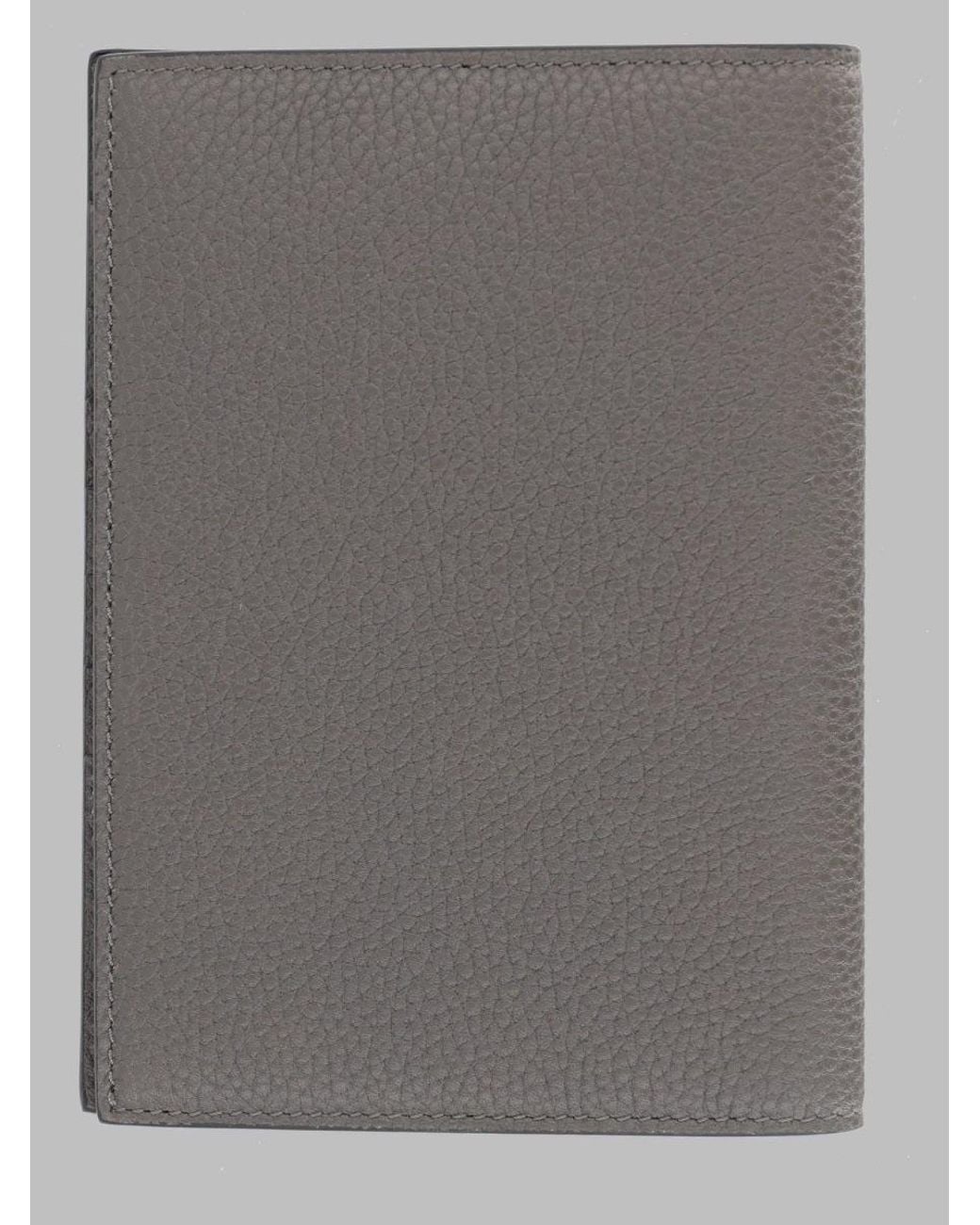 Tom Ford Gray Passport Holder T Line Nubuck Calf Leather Wallets & Purses for men