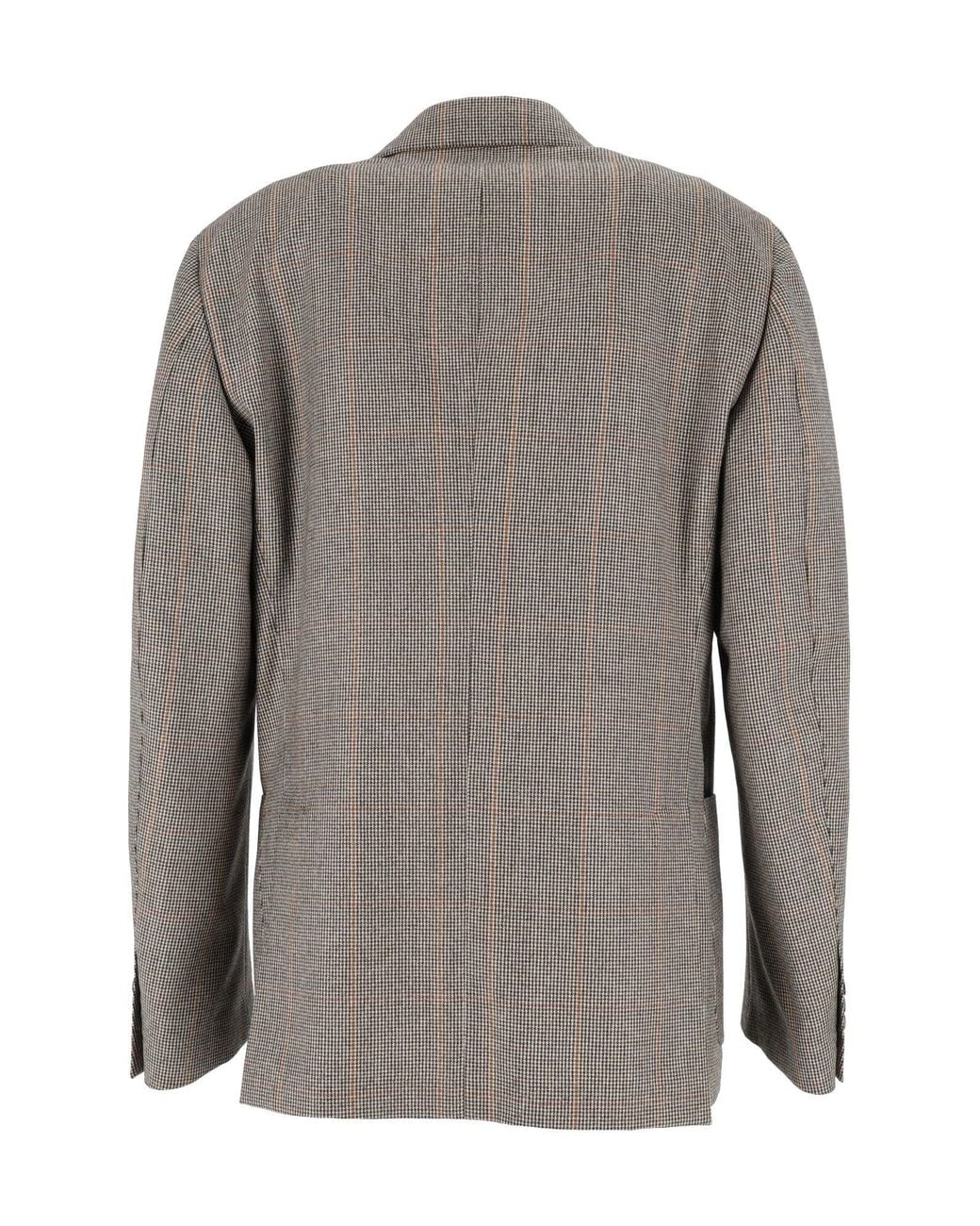 Lardini Gray Virgin Wool Checkered Tailored Blazer