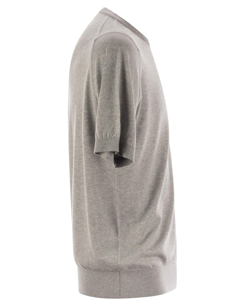 John Smedley Gray Kempton Cotton Crew Neck Sweater for men