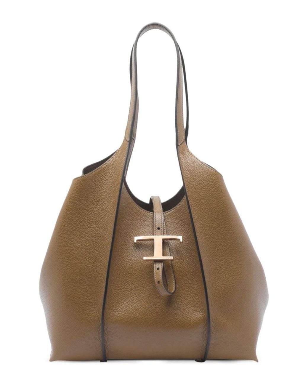 Tod's Brown T Timeless Shopping Bag