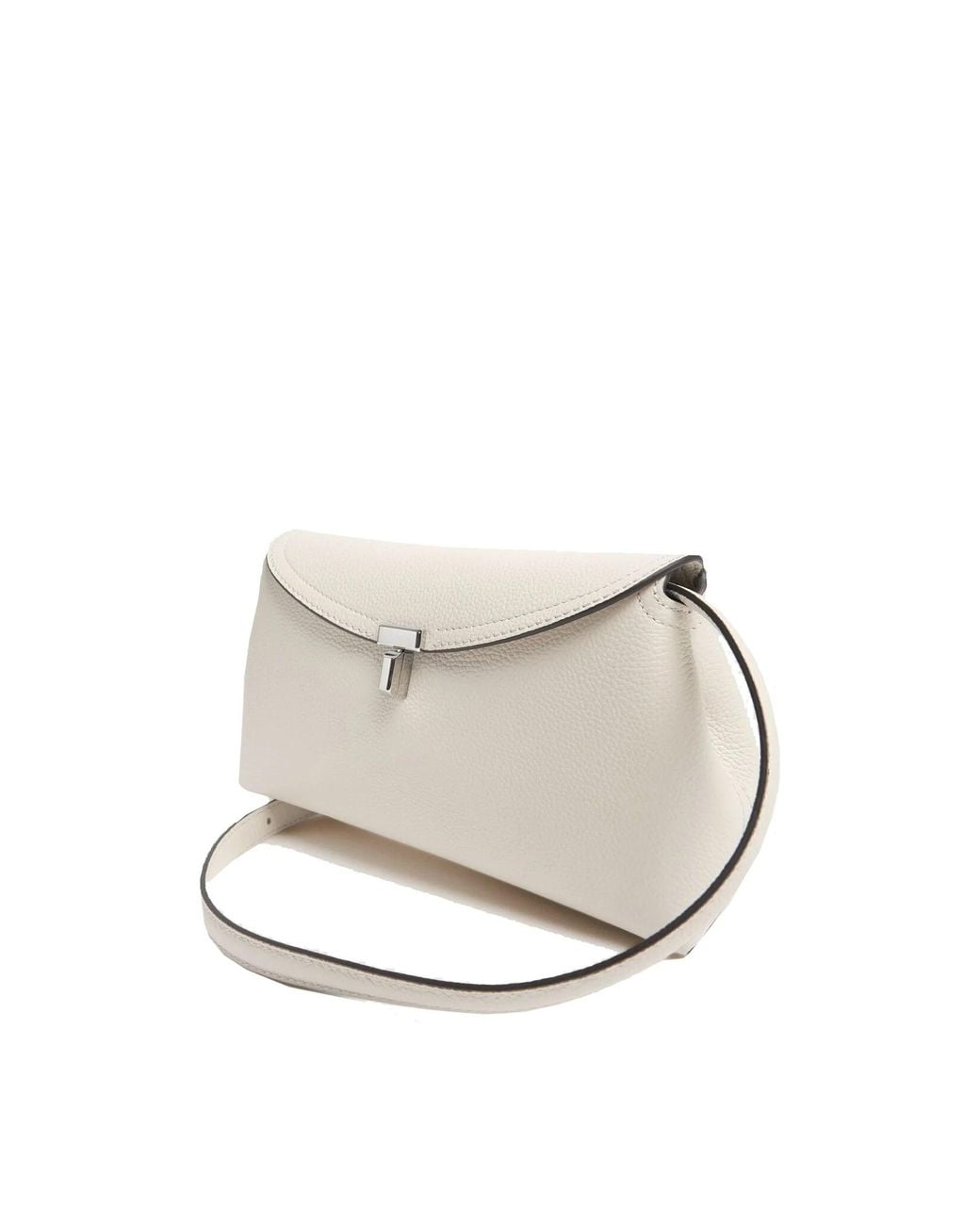 Totême Natural T-Lock Leather Clutch Bag