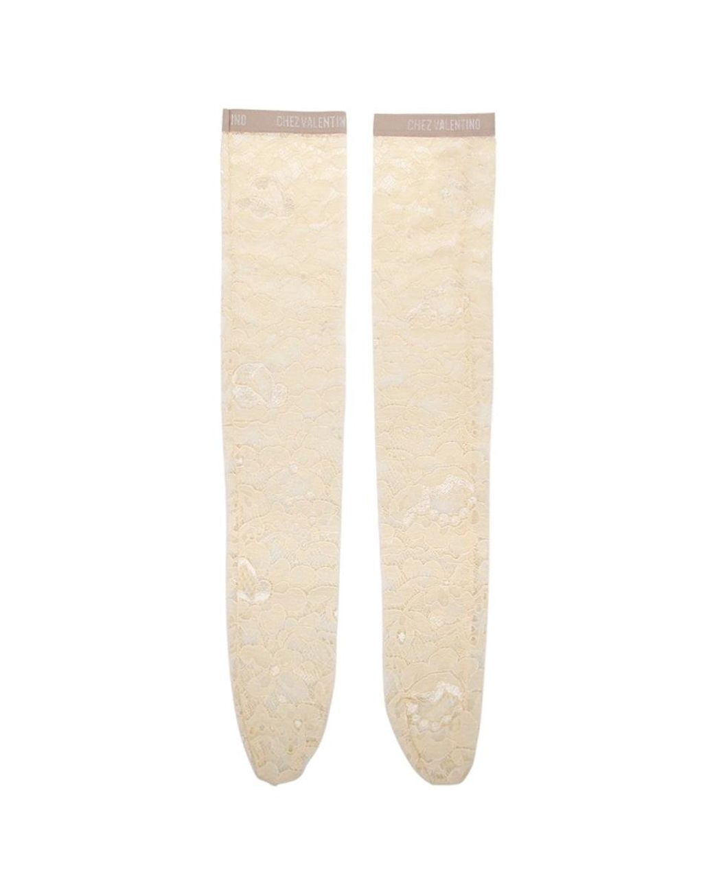 Valentino White Lace Knee-Highs