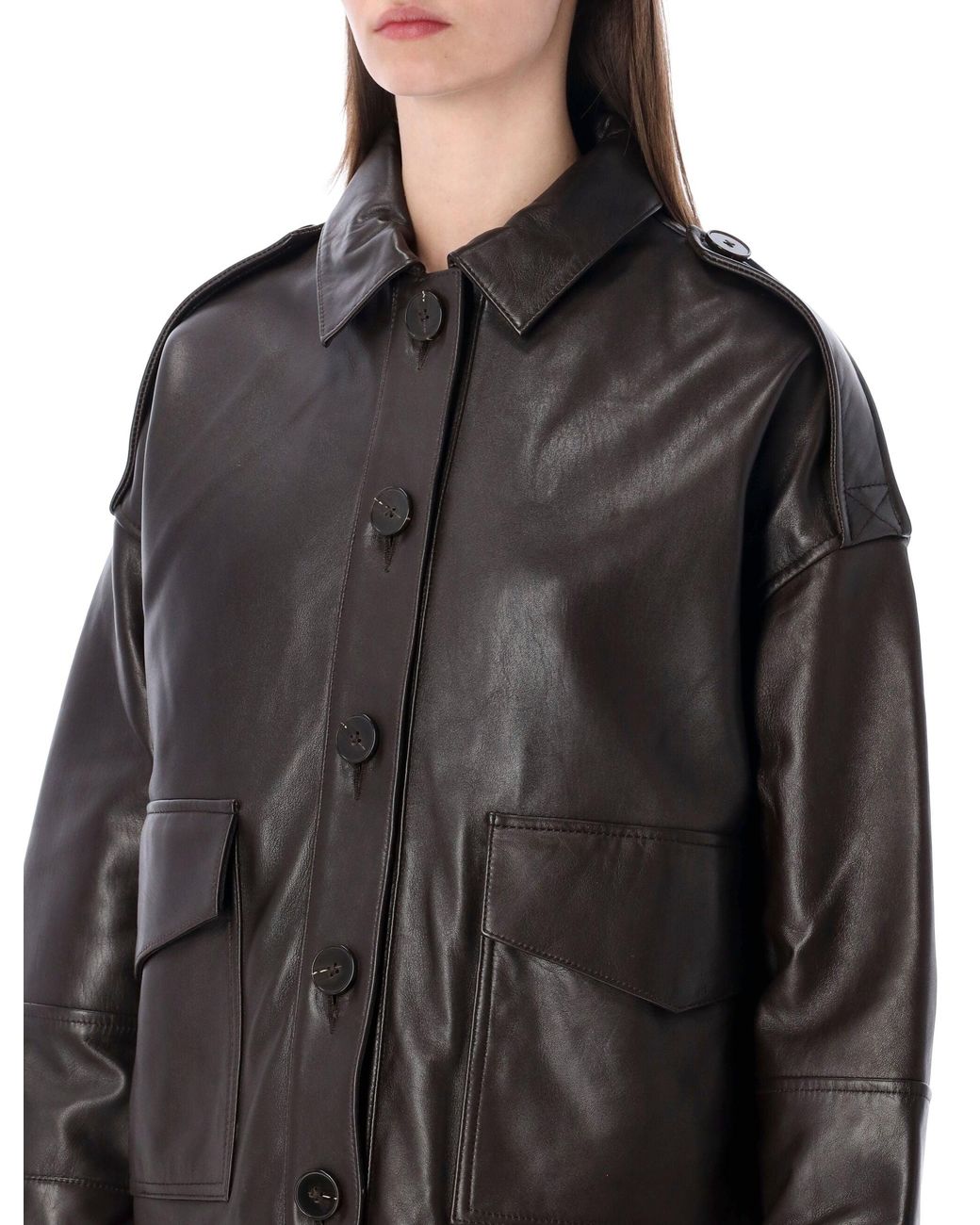 Sessun Black Sessùn Harriboyd Oversized Lambskin Leather Jacket