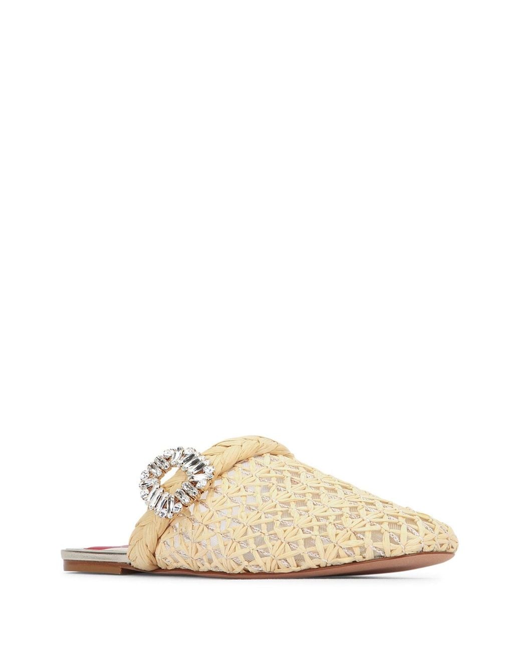 Roger Vivier White Bab Viv Strass Buc Raffia Sling