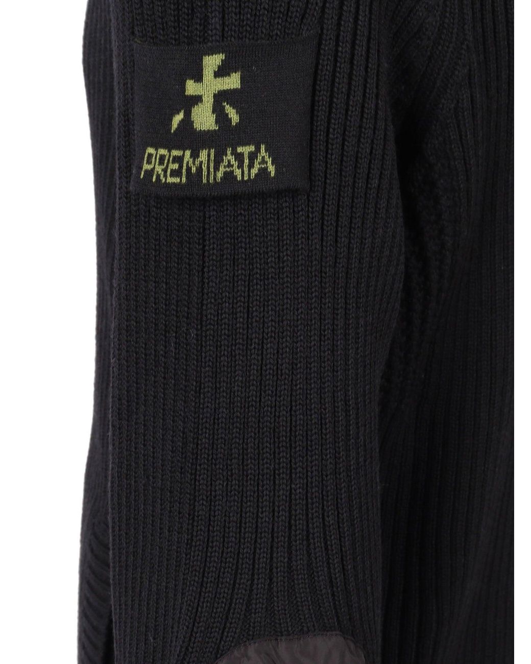 Premiata Black Ribbed Zip Up Nylon