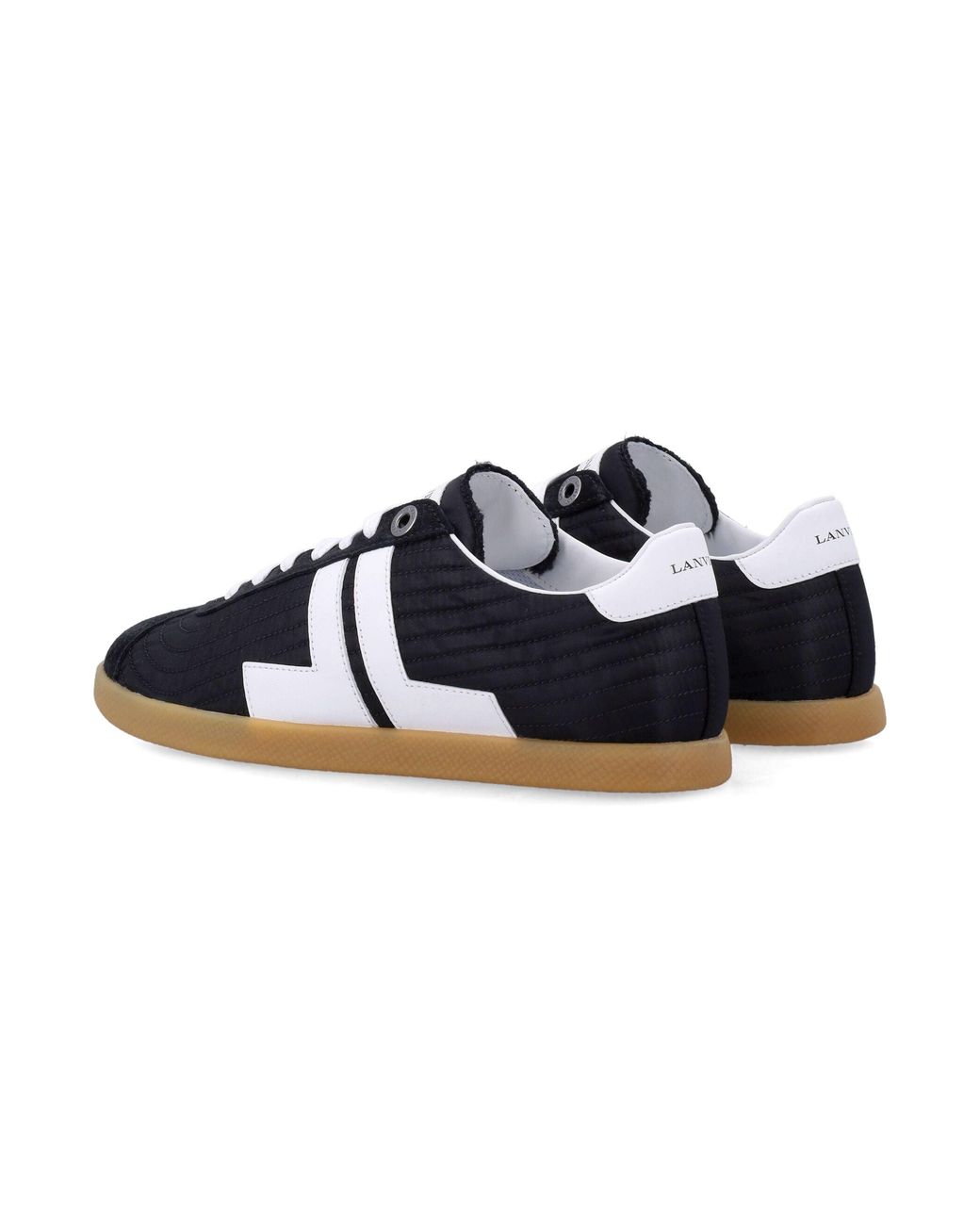 Lanvin Blue The Glen Quilted Technical Low-Top Sneakers With Contrast Inserts