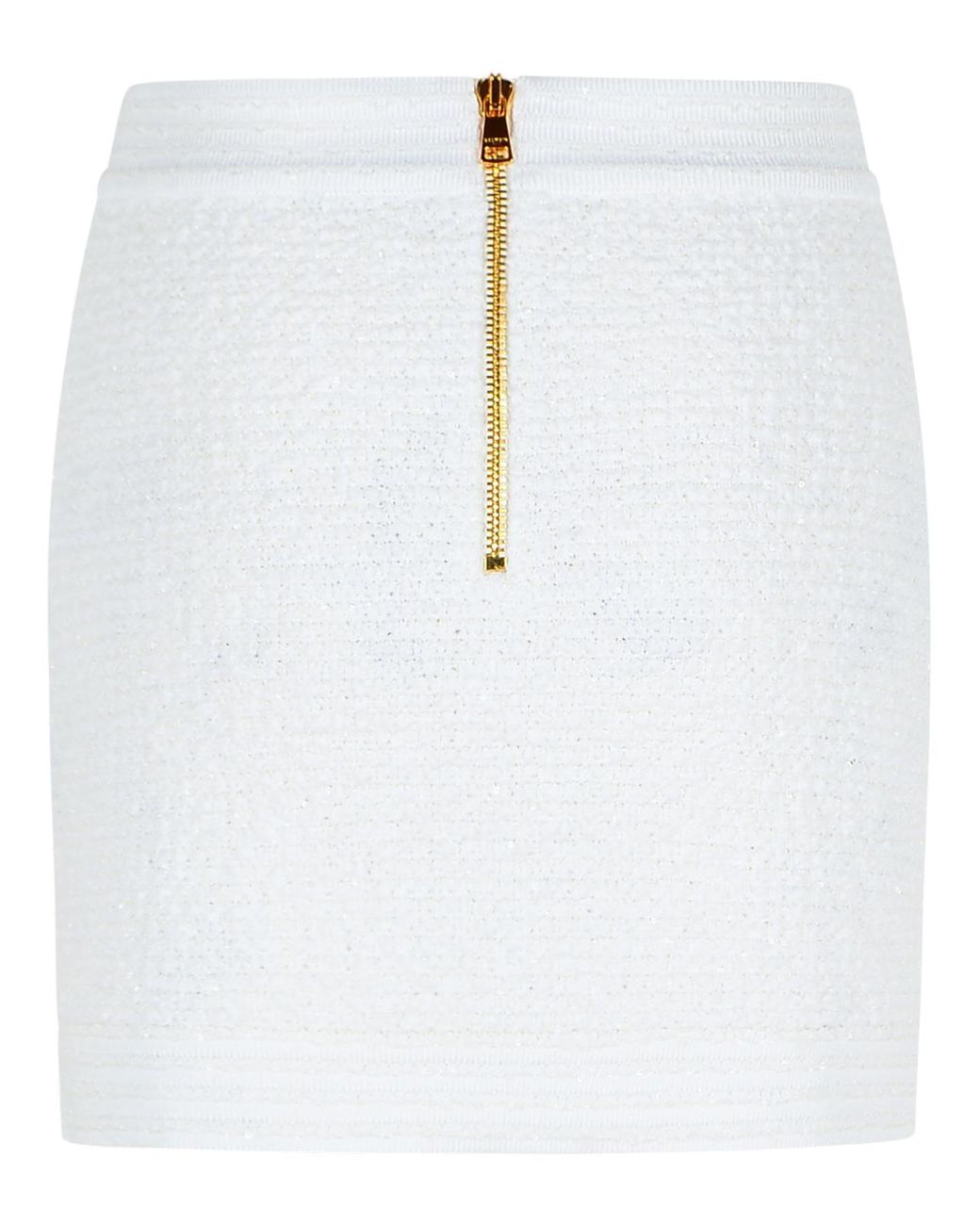 Balmain White Cotton Blend Mini Rok