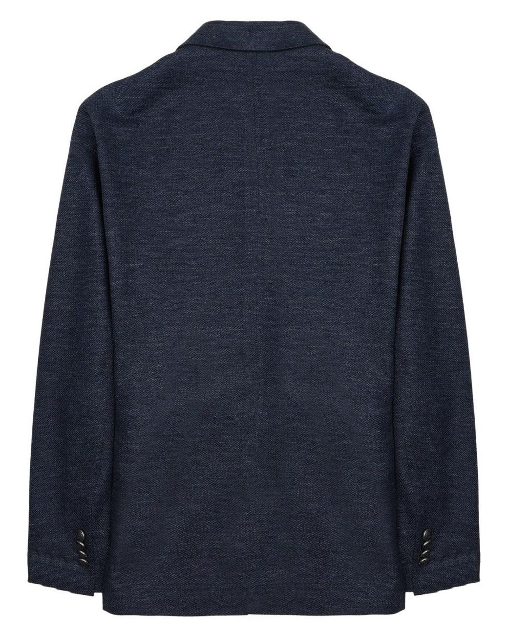 Tagliatore Blue Jacket Montecarlo Linen Cotton for men