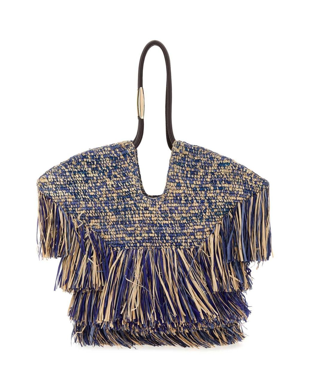 Zimmermann Blue Raffia Medium Goldentime Shopping Bag
