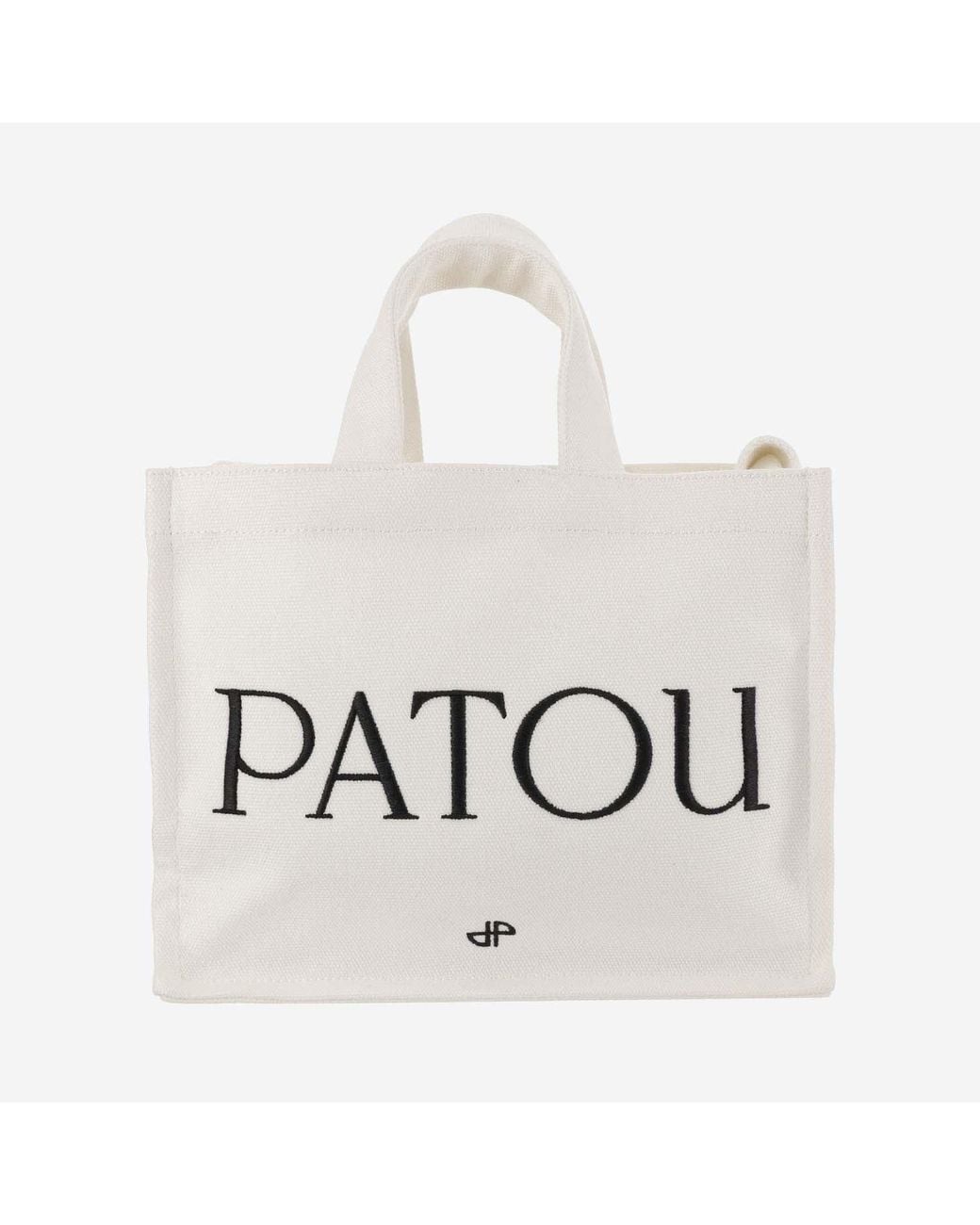 Patou White Cotton Tote Bag