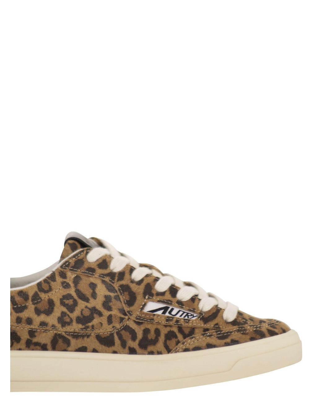 Autry Brown Windscape Suede Trainers With Animal Print