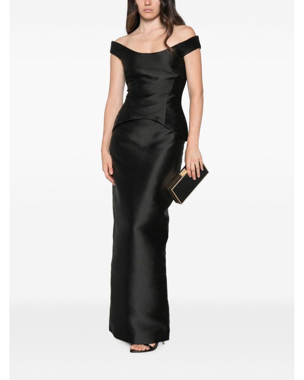 Solace London Black Pieta Maxi Dress