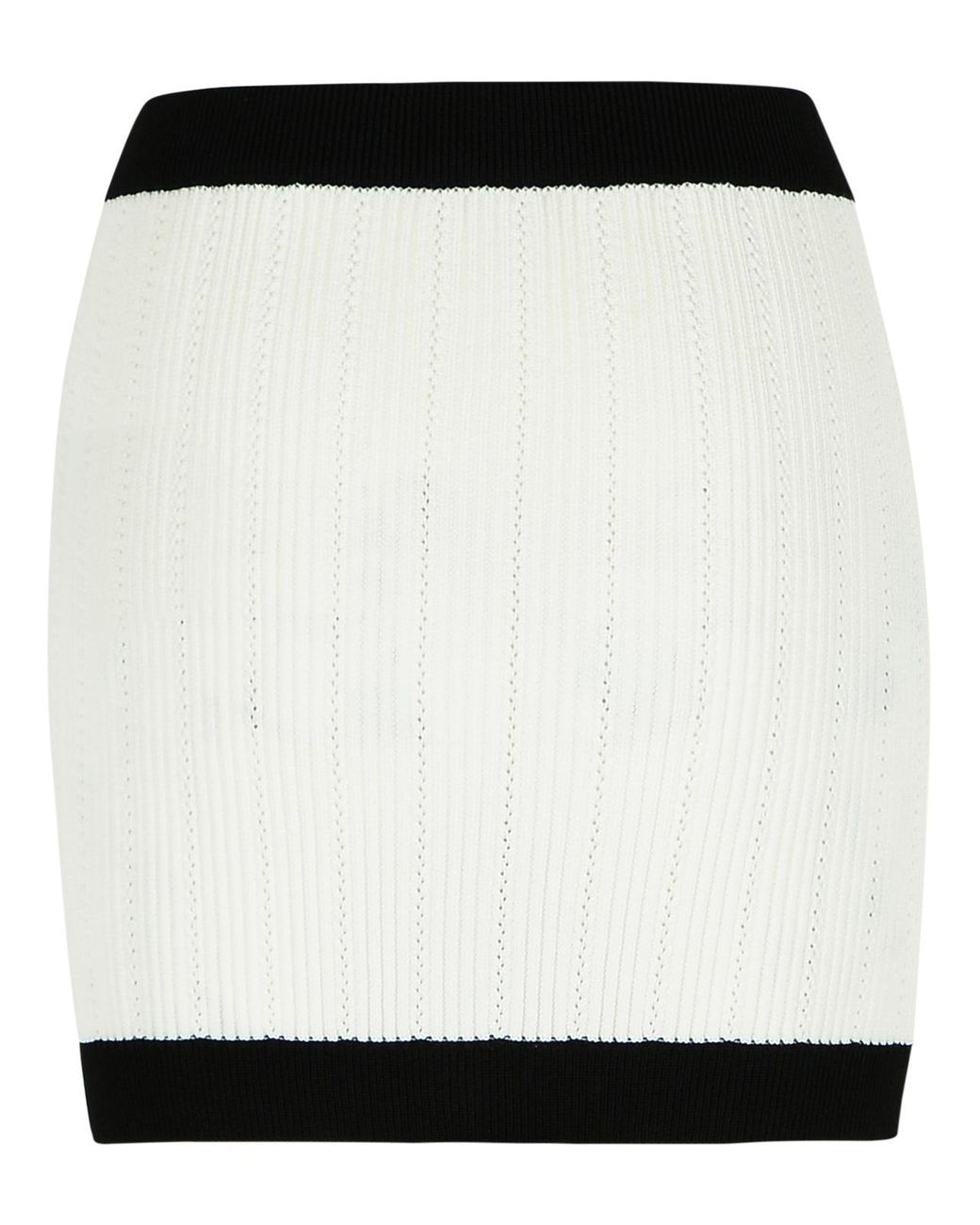 Balmain Mini Rok In Witte Viscose -blend in het Black