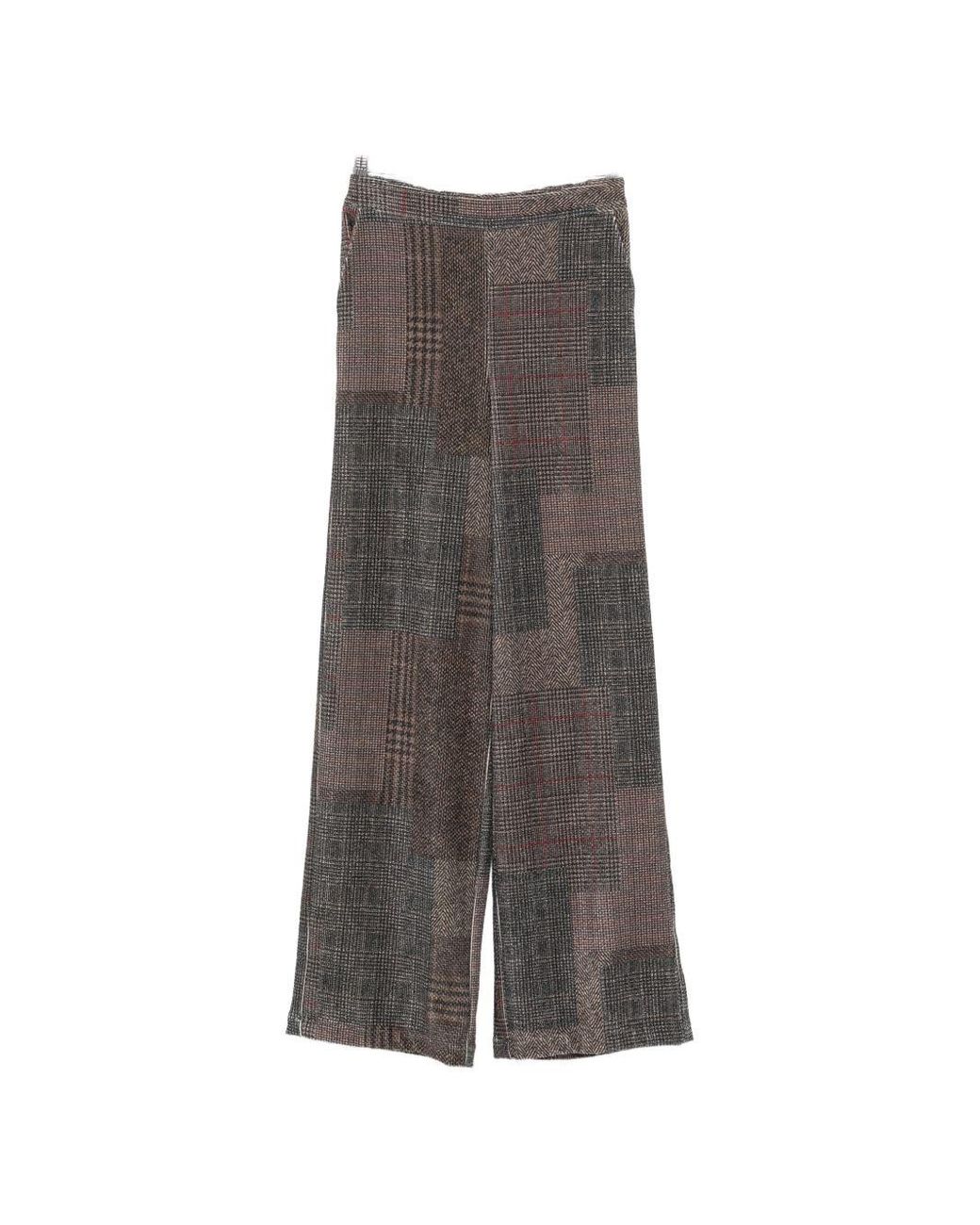 Bye Gray Patchwork Trousers