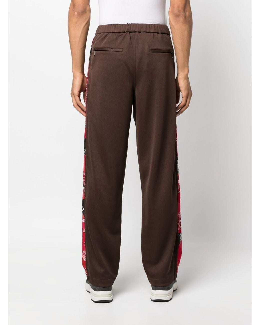 Children of the discordance Brown Bandana-Panel Track Pants for men