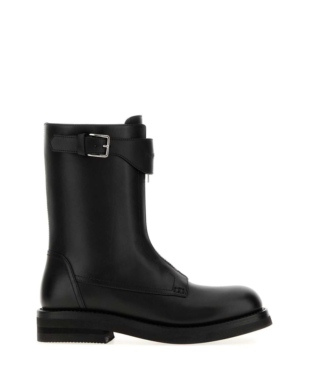 McQueen Black Leather Boots for men