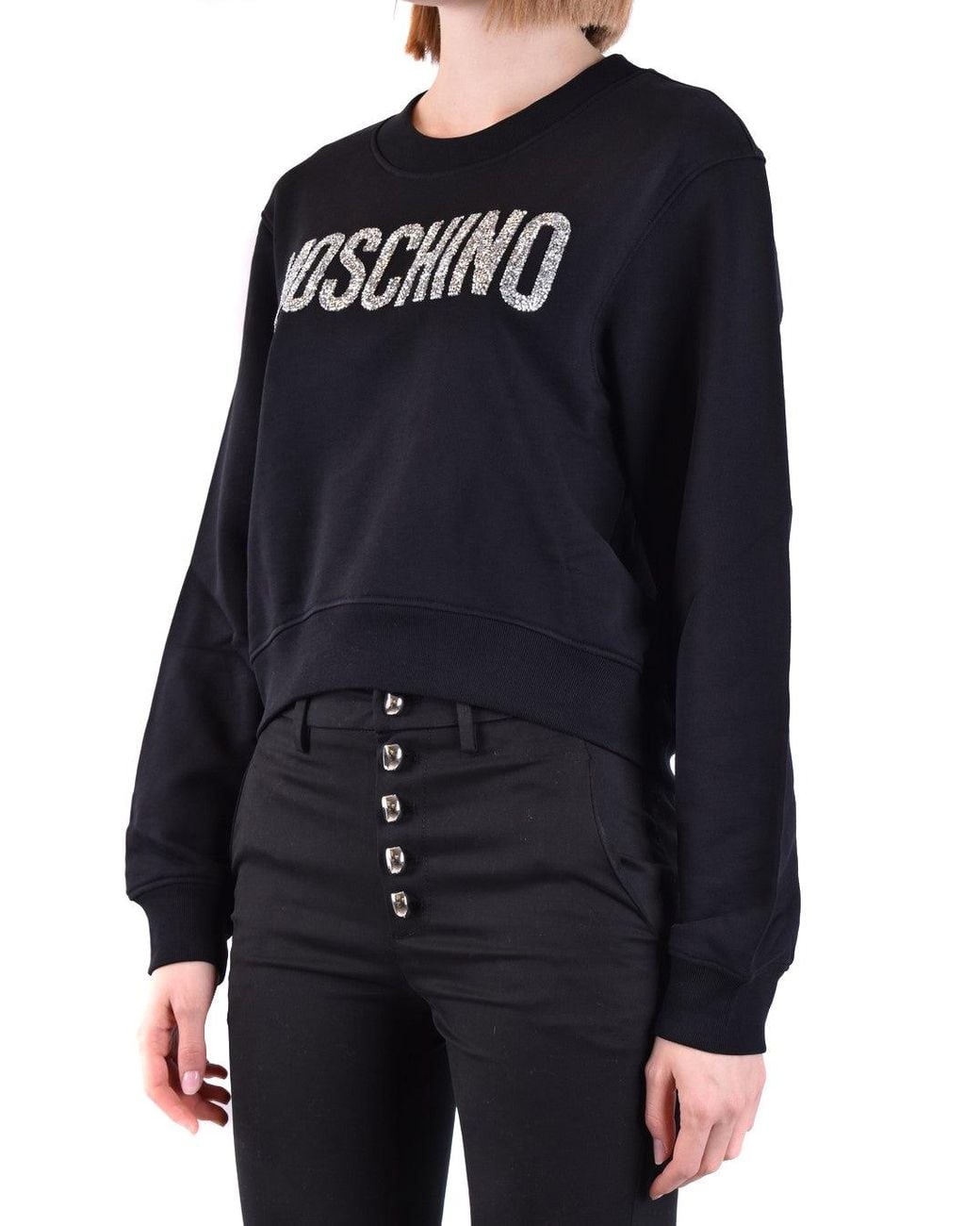 Moschino Black Face-Print Sweatshirt