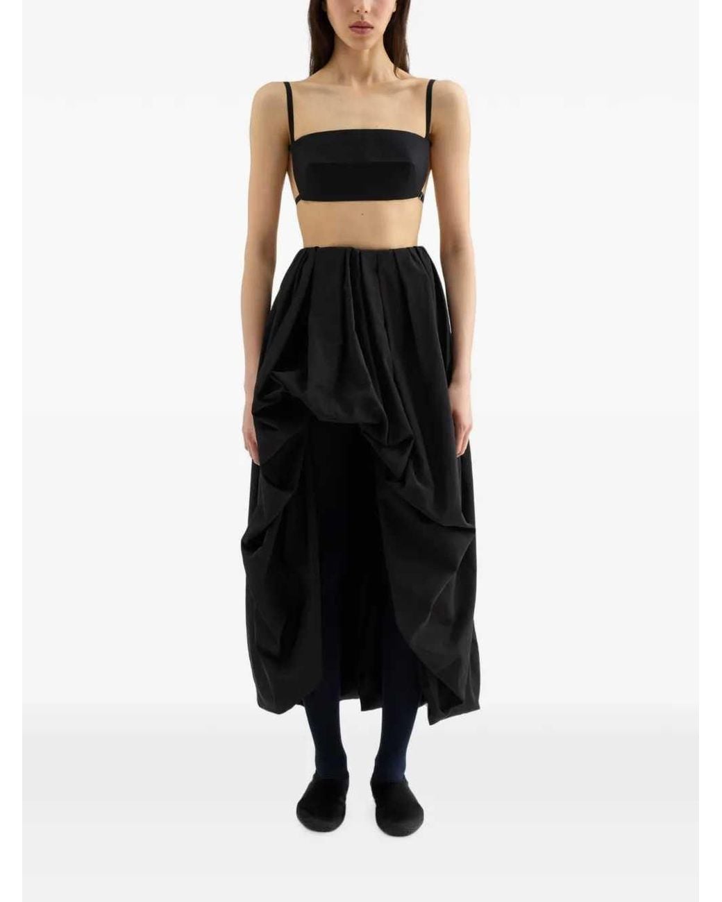 Jil Sander Black Lightweight Taffeta Skirt