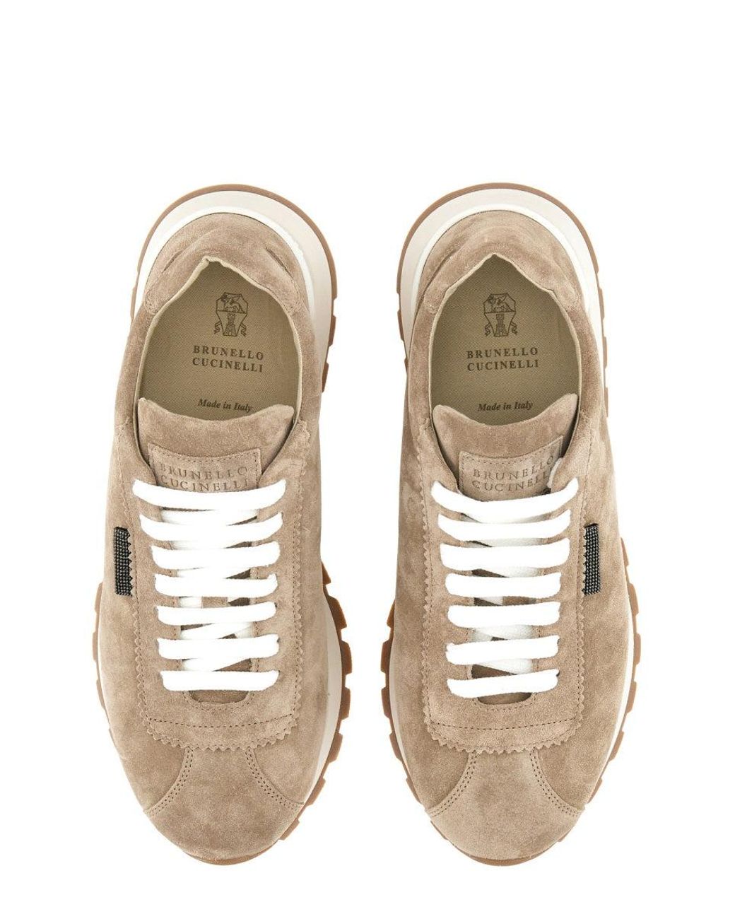 Brunello Cucinelli Natural Leather Running Sneakers