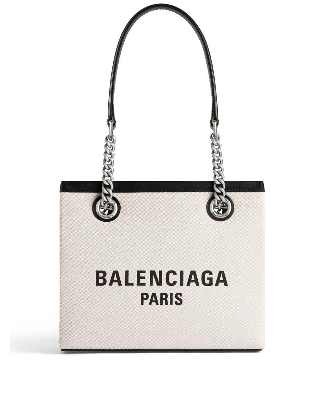 Balenciaga White Duty Free Small Canvas Tote Bag