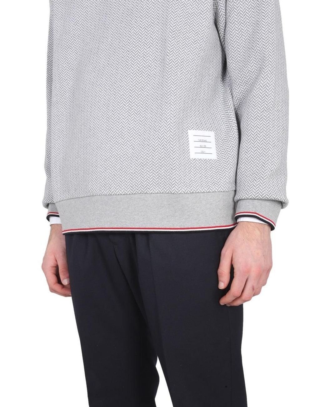 Thom Browne Gray Herringbone Jersey for men