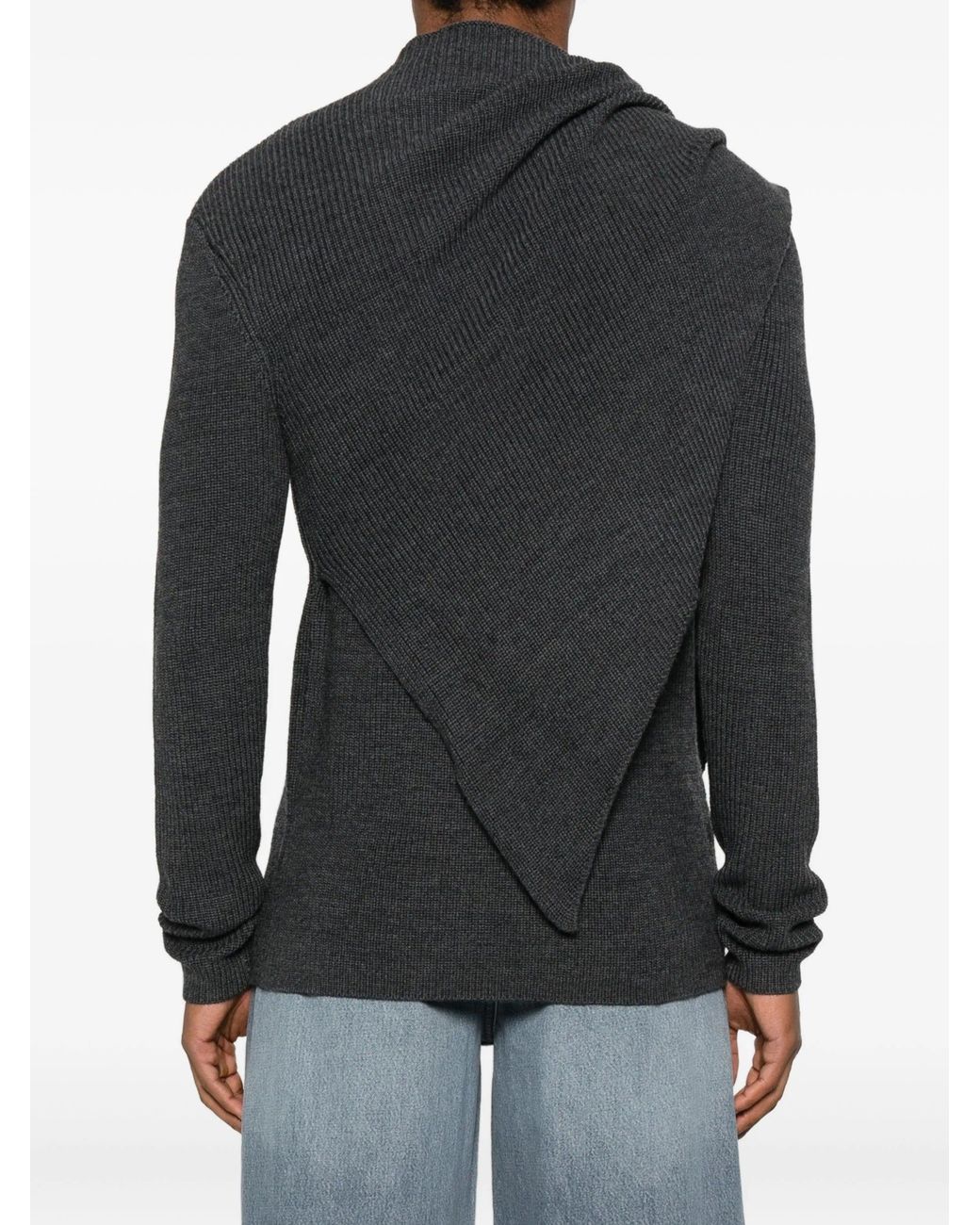 Entire studios Black Wrap Sweater Ash