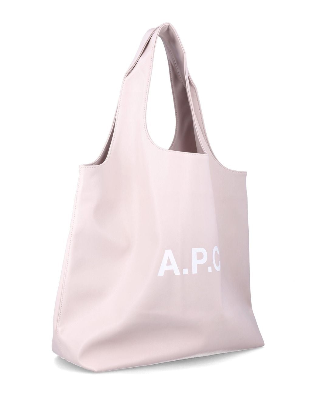 A.P.C. Pink Ninon Tote Bag With Logo