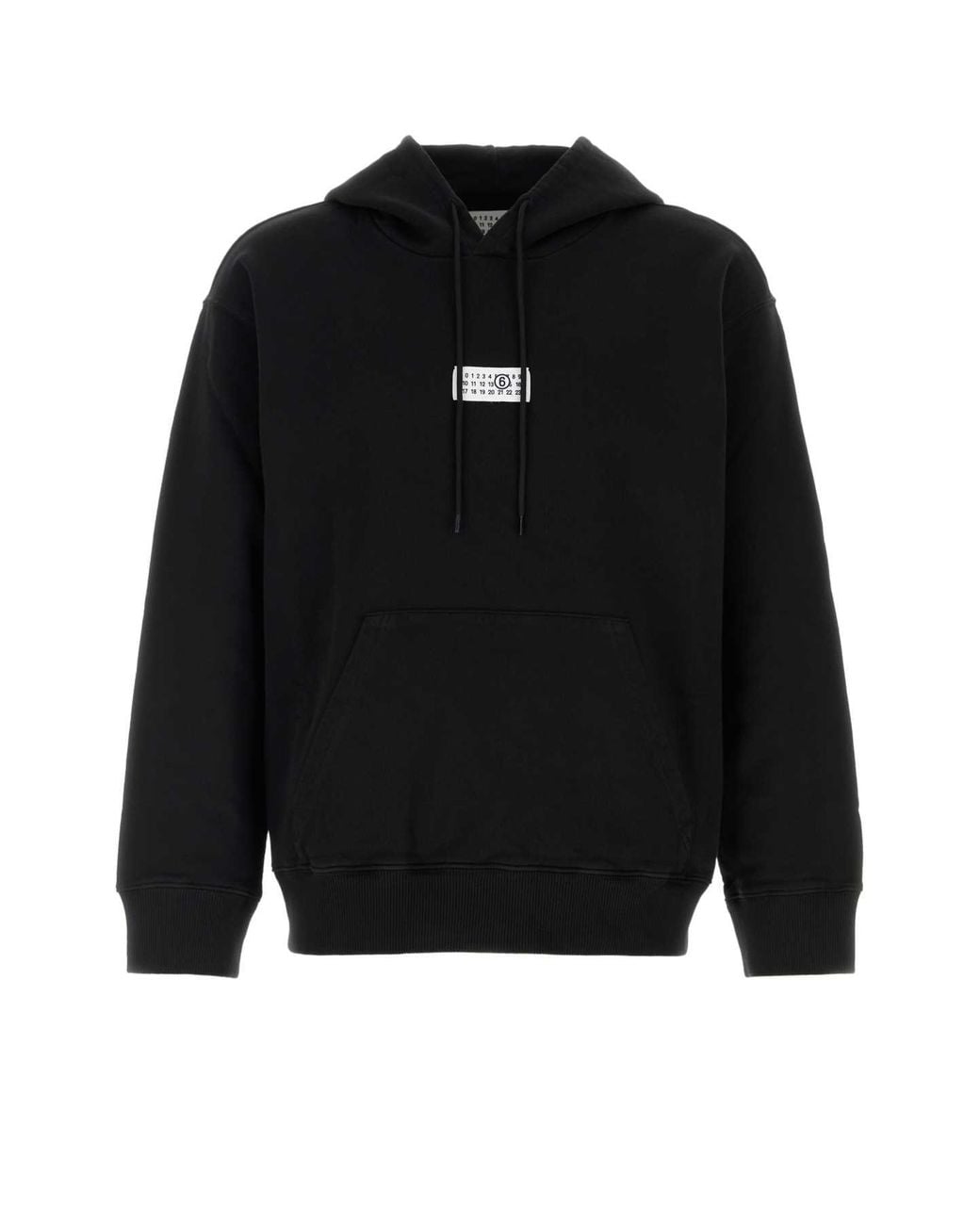MM6 by Maison Margiela Black Mm6 Maison Margiela Logo-Patch Cotton Sweatshirt for men