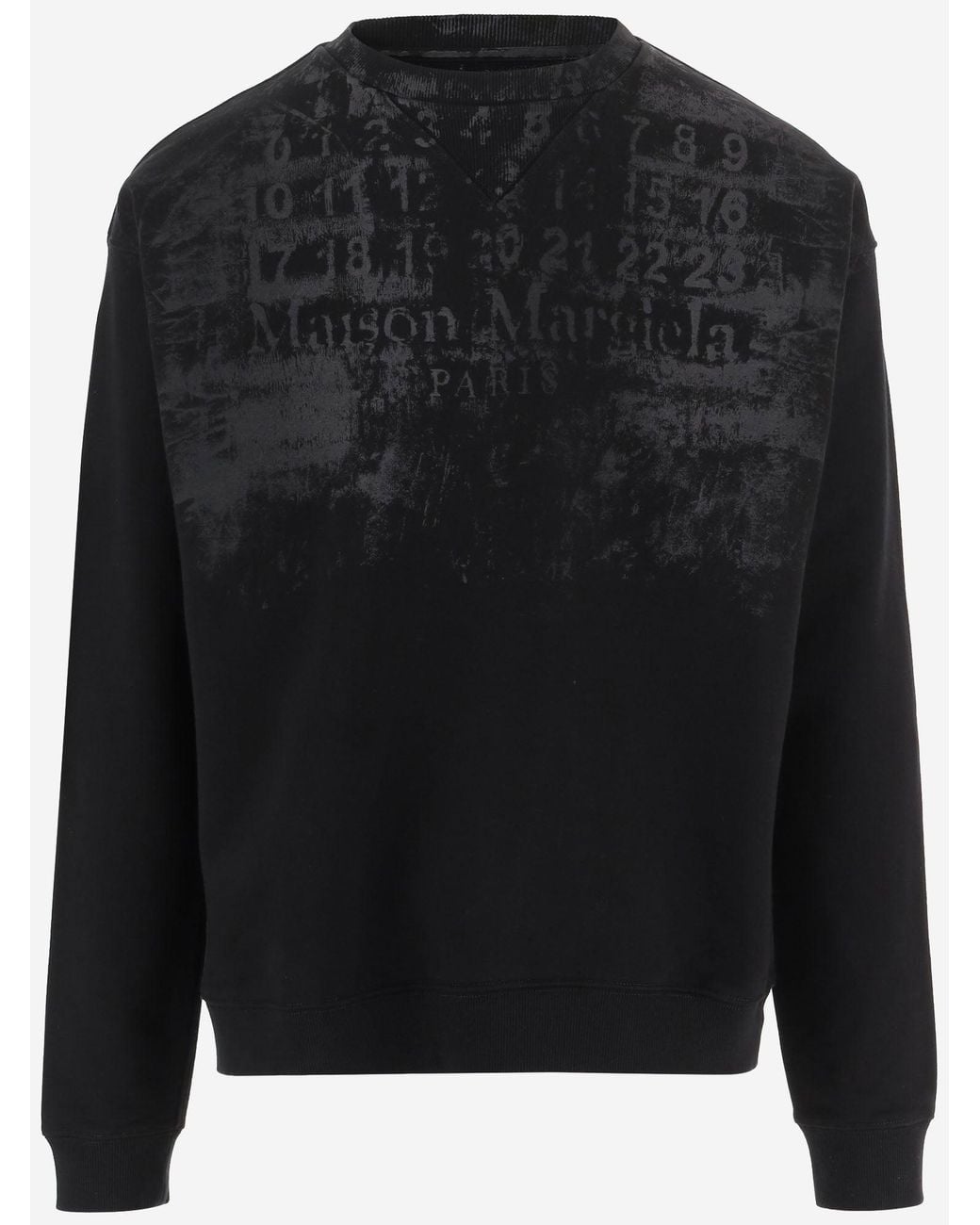 Maison Margiela Black Cotton Crewneck Sweatshirt Sweatshirts