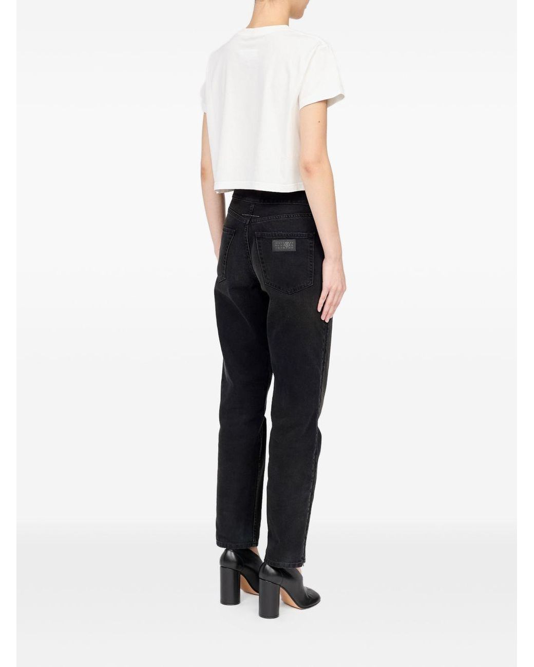 MM6 by Maison Margiela White Logo Cotton T Shirt