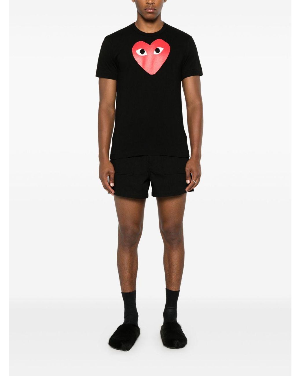 COMME DES GARÇONS PLAY Black T-Shirt À Imprimé Cœur