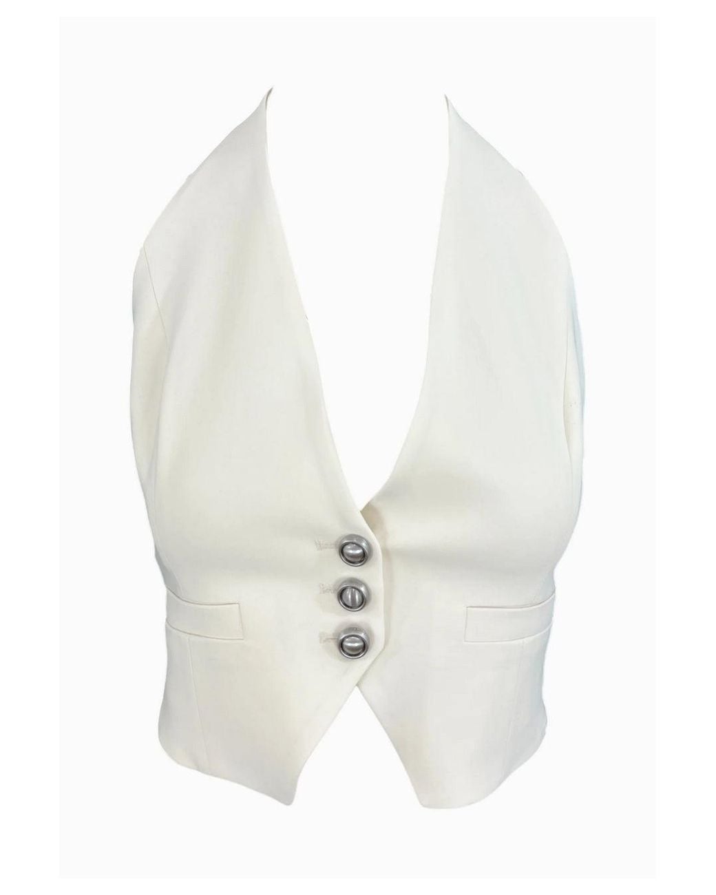 Pinko White Halterneck Waistcoat