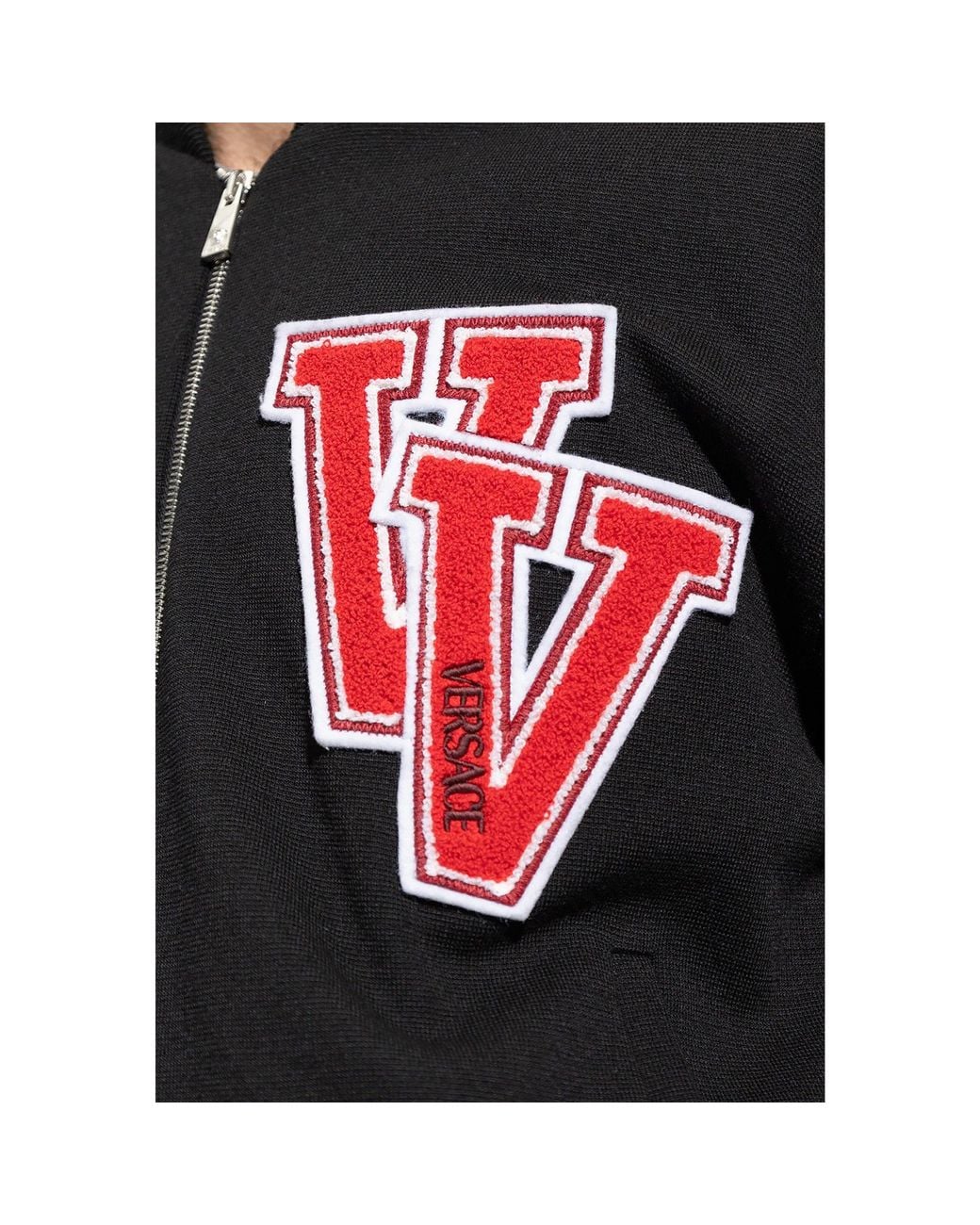 Versace Black Patch Bomber Jacket for men