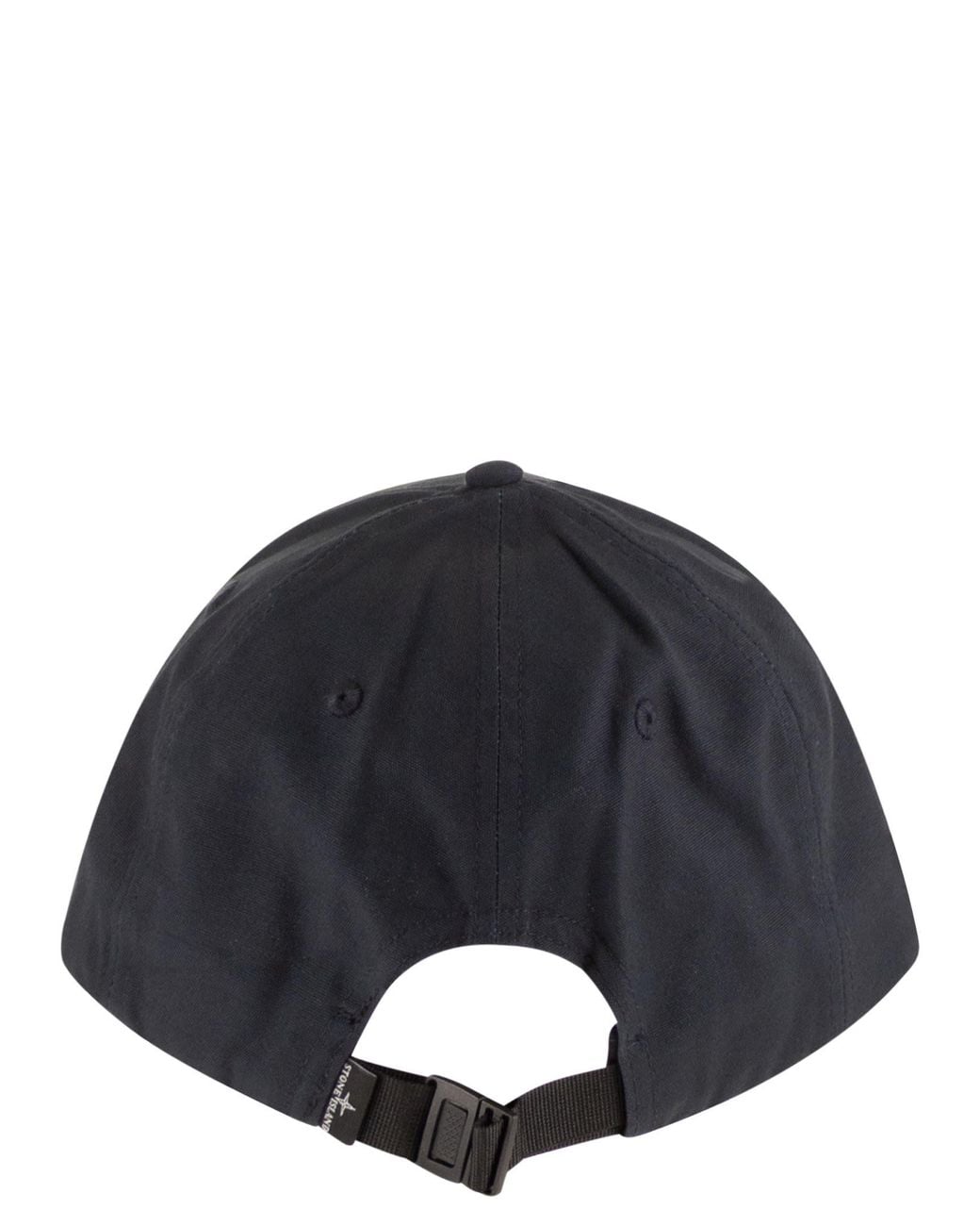 Stone Island Blue Cap With Embroidered Compass Logo for men