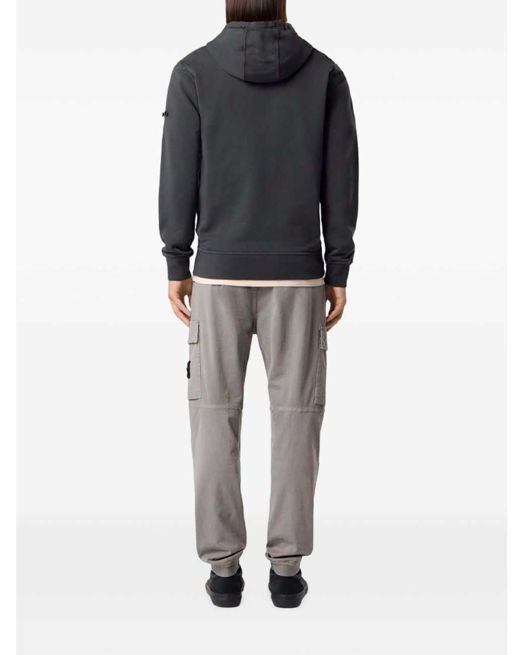Stone Island Gray Cotton Cargo Trousers for men