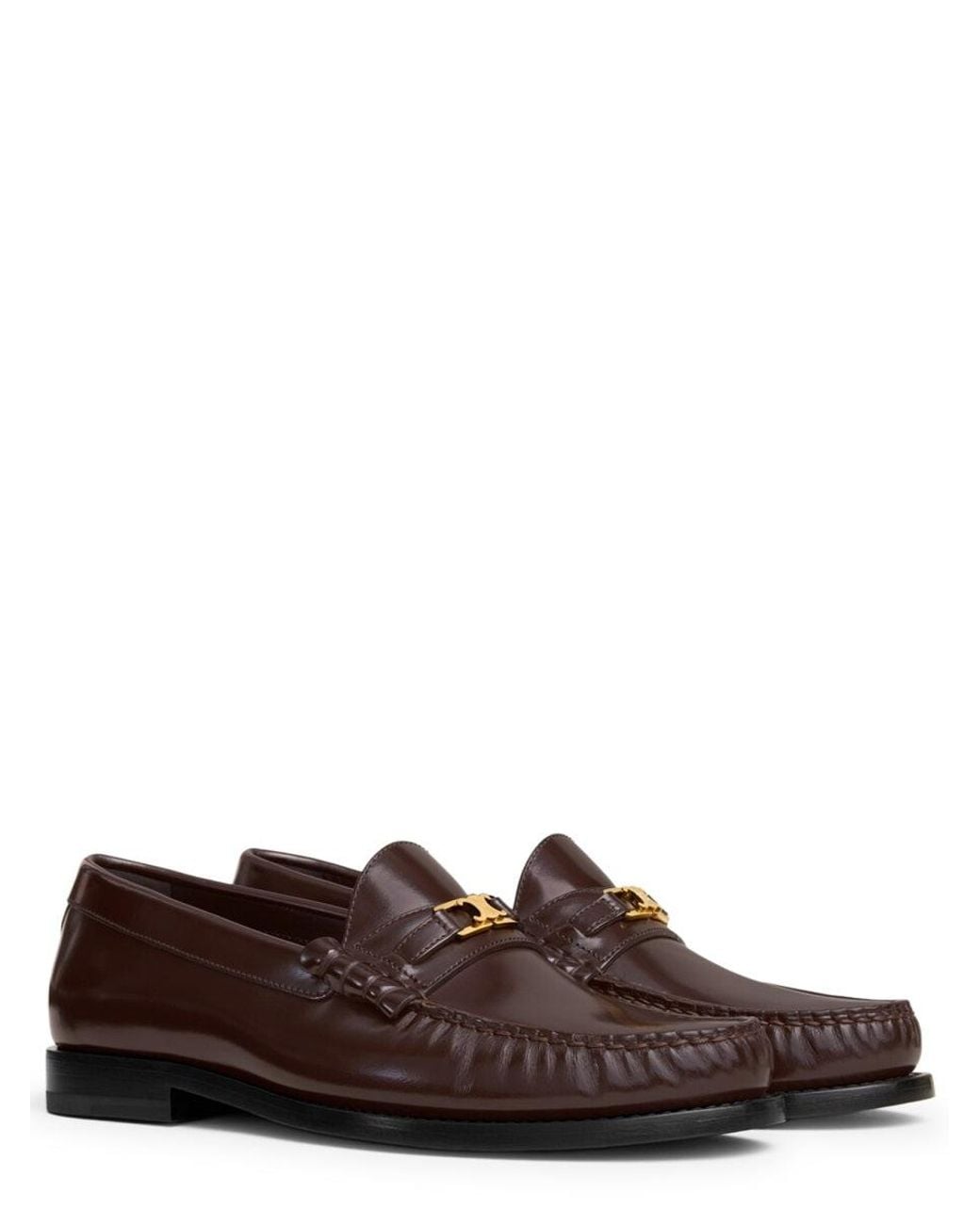 Céline Brown Moccasins Triomphe Luco Bull Leather Loafers