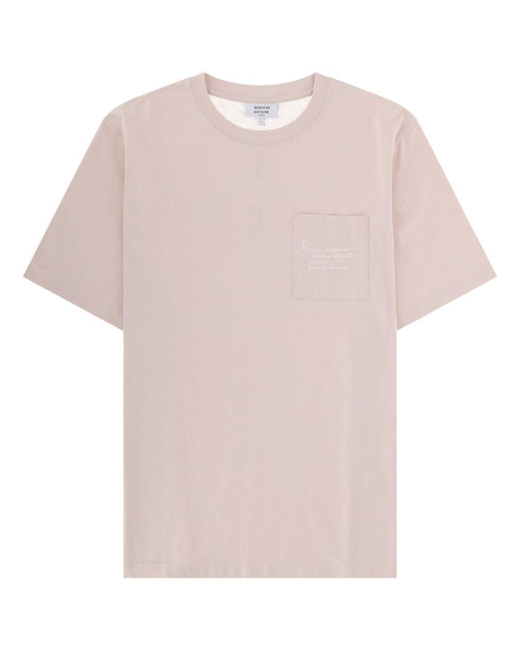 Maison Kitsuné Pink T Shirt "Poetic Script"