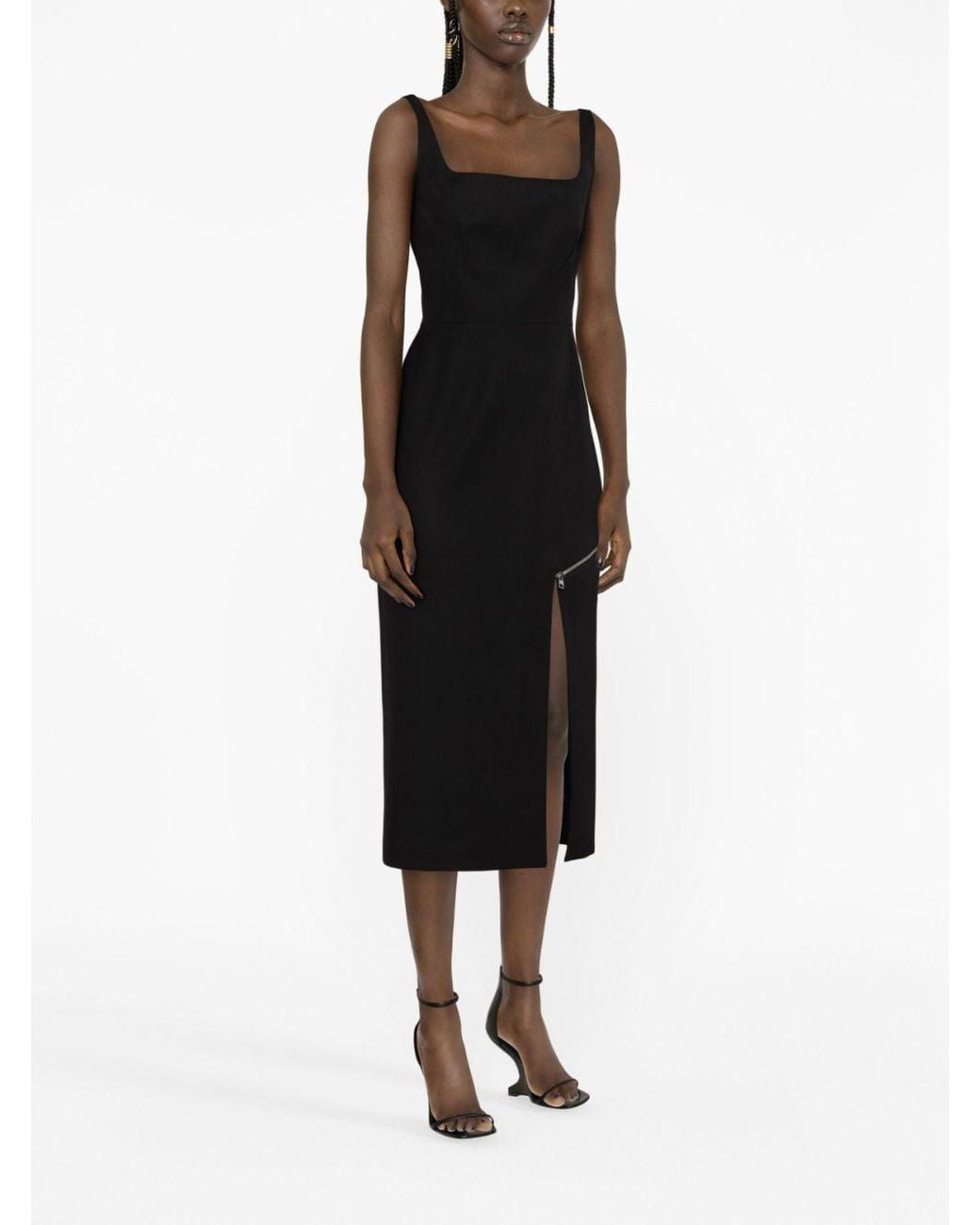 McQueen Black Sophisticated Convertible Panel Sheath Dress