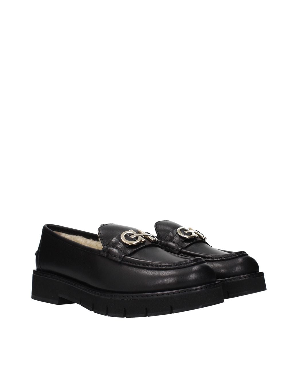 Ferragamo Black Ofelia Moccasins Leather