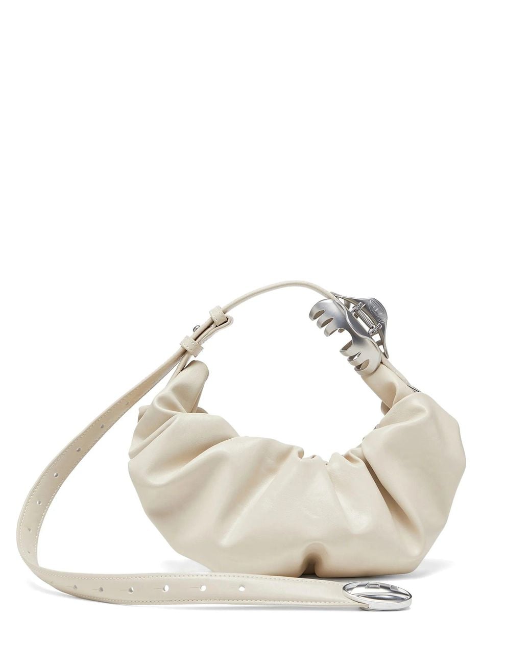 DIESEL White Grab D 2.0 Grab D Hobo S Shoulder Bag