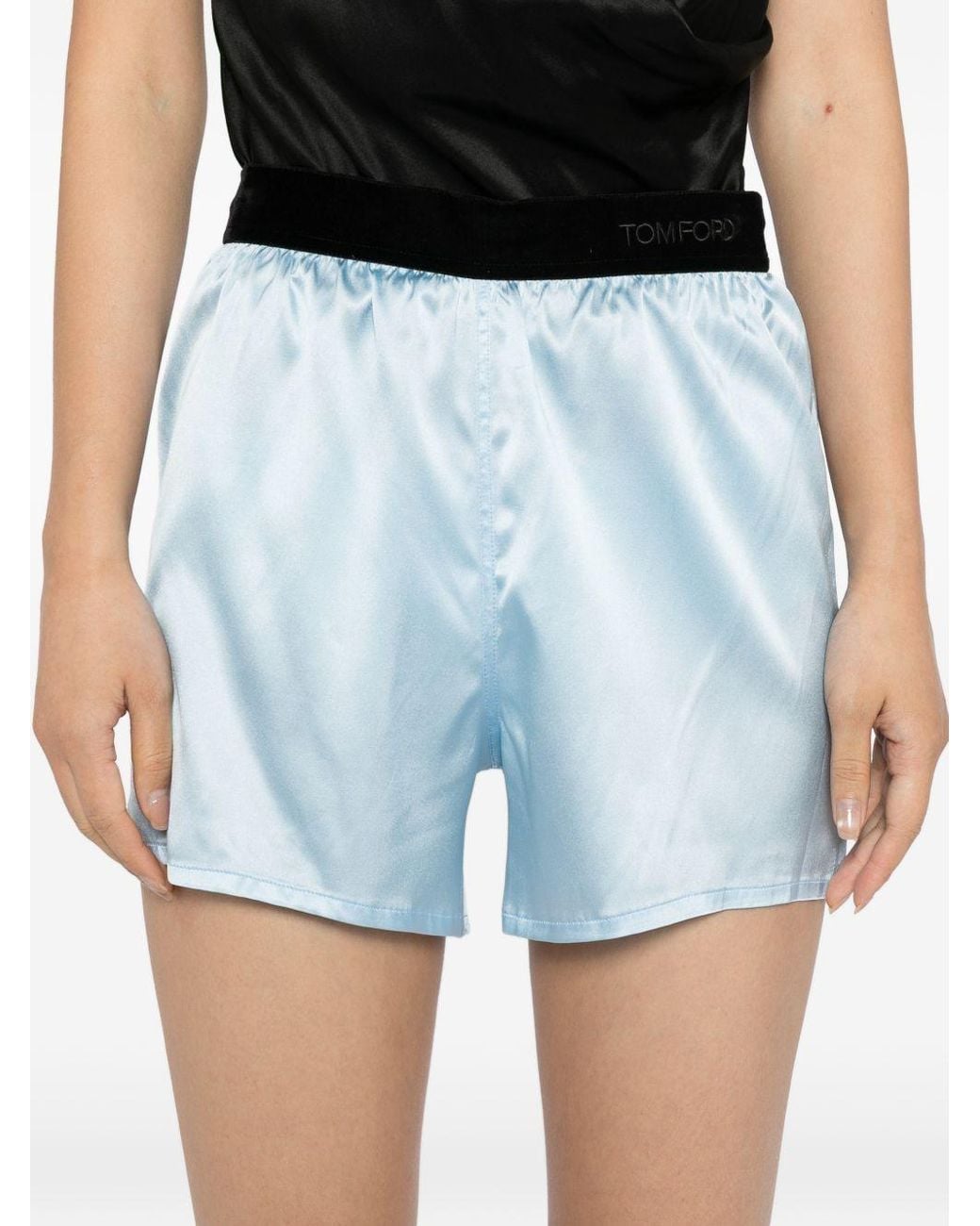 Tom Ford Blue Silk Pajama Shorts