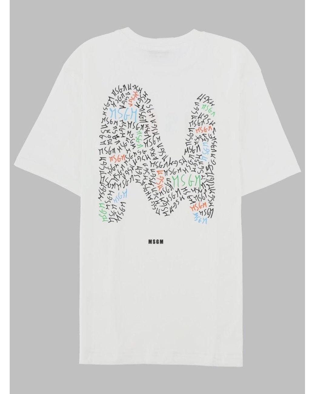 MSGM White Kids 100% Cotton Mini T-Shirt