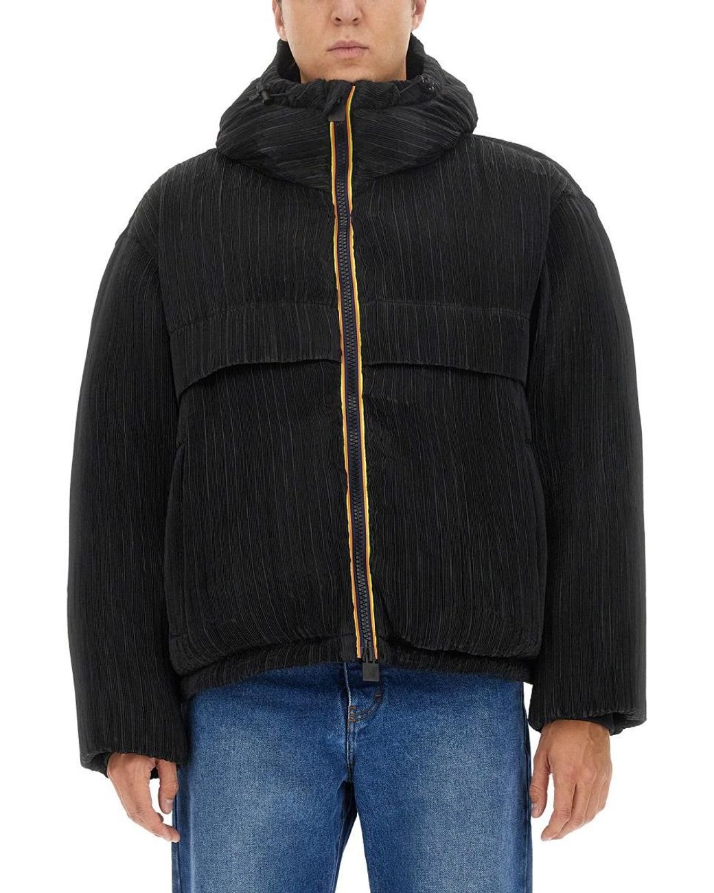 K-Way Black Claudeny Plisse Thermo Pleated Heavy Jacket