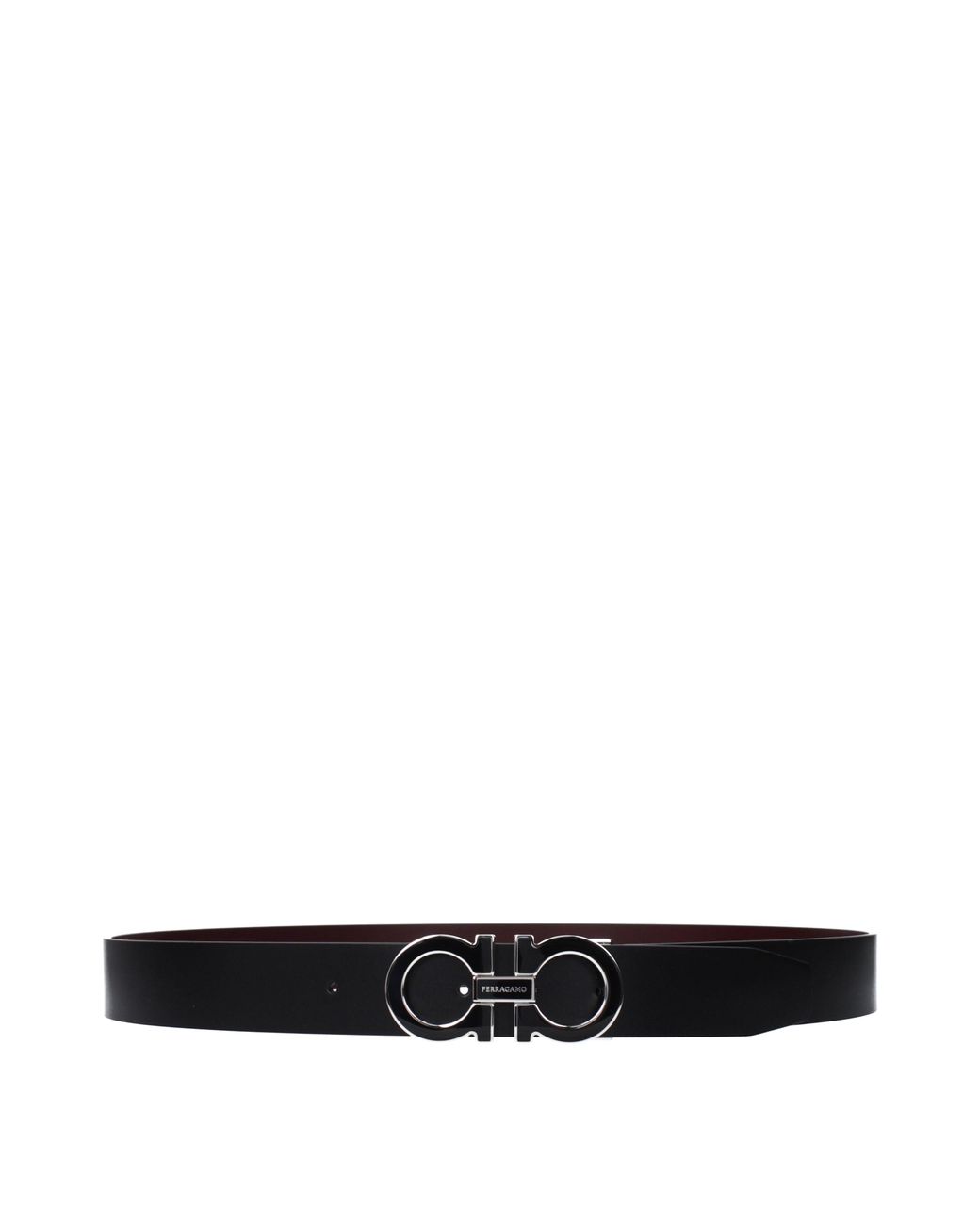 Ferragamo Black Belt Leather/Barolo